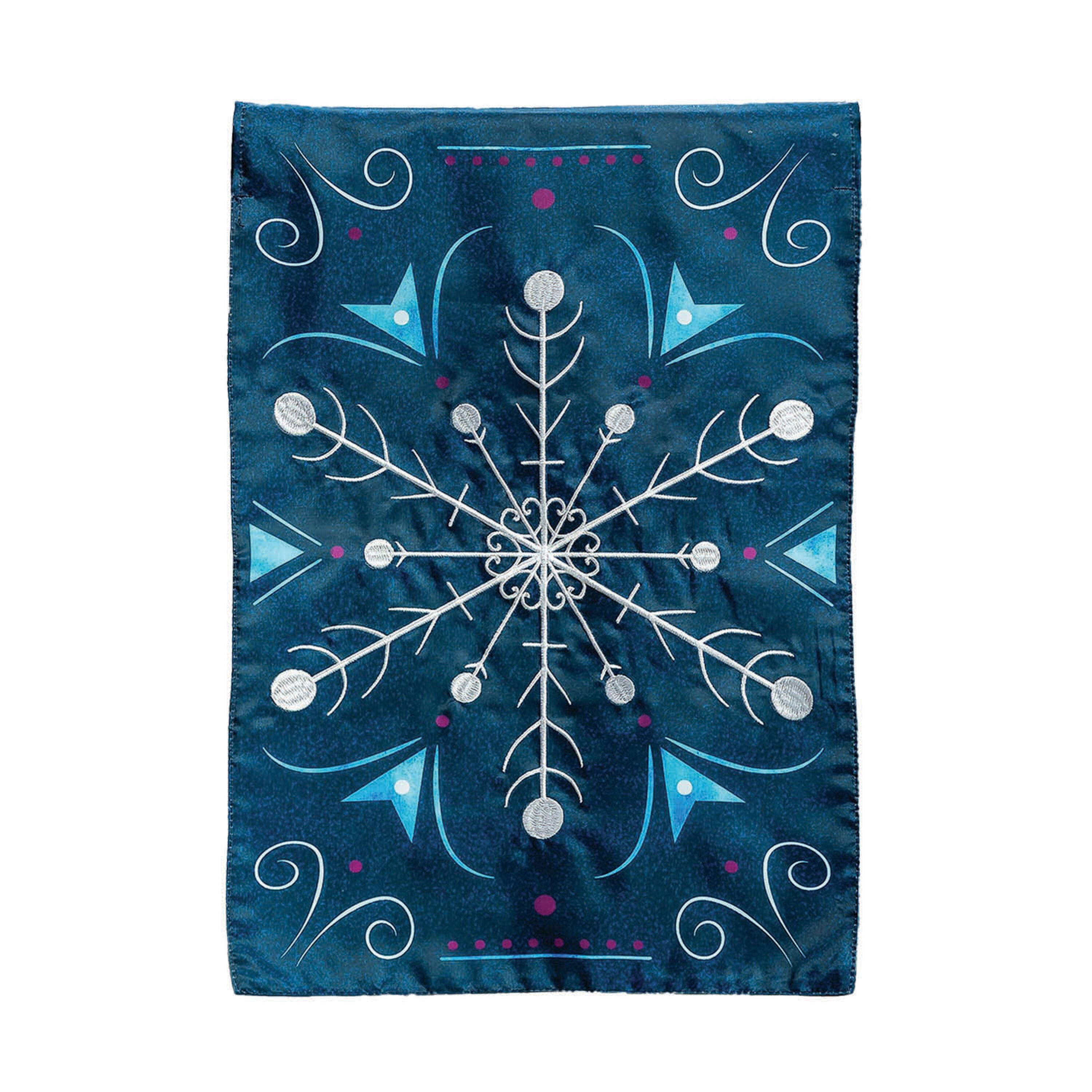 Blue Snowflake Applique Garden Flag - Sports Gifts, Sports Memorabilia, Sports Collectibles, Fan Shop