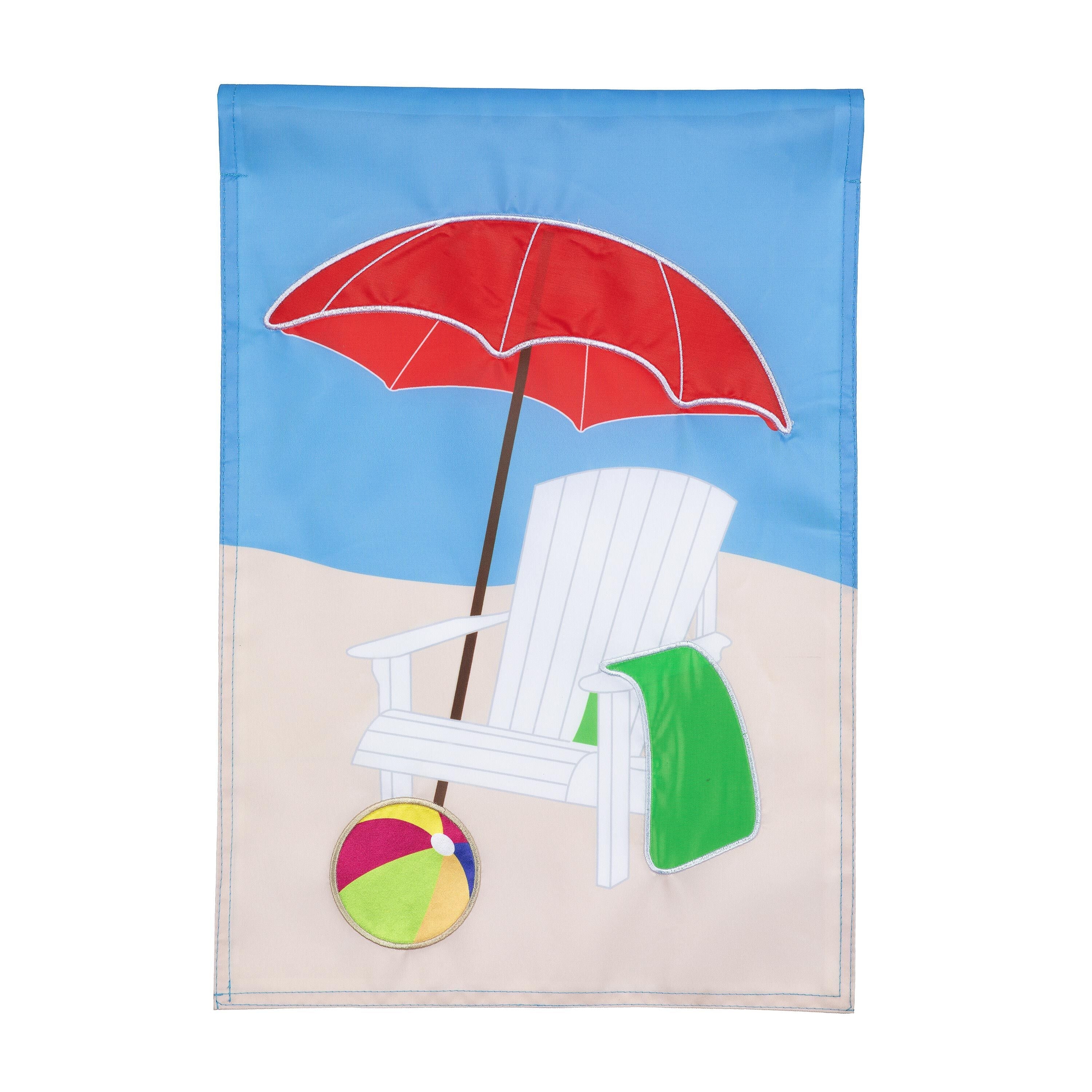 Day at the Beach Basic Applique Garden Flag - Sports Gifts, Sports Memorabilia, Sports Collectibles, Fan Shop
