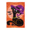 Cat With Witch Hat Applique Garden Flag