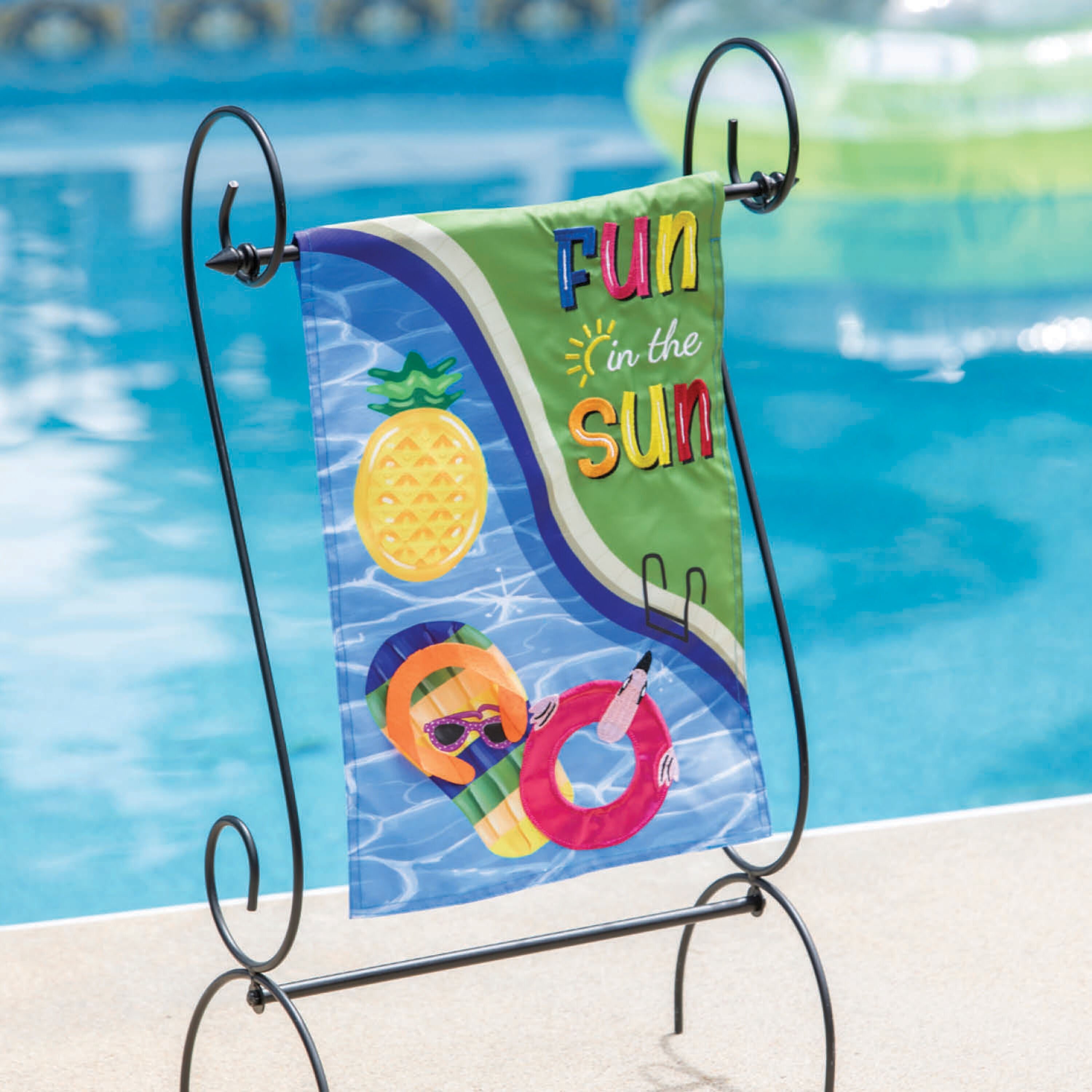 Fun in the Sun Pool Day Applique Garden Flag - Sports Gifts, Sports Memorabilia, Sports Collectibles, Fan Shop