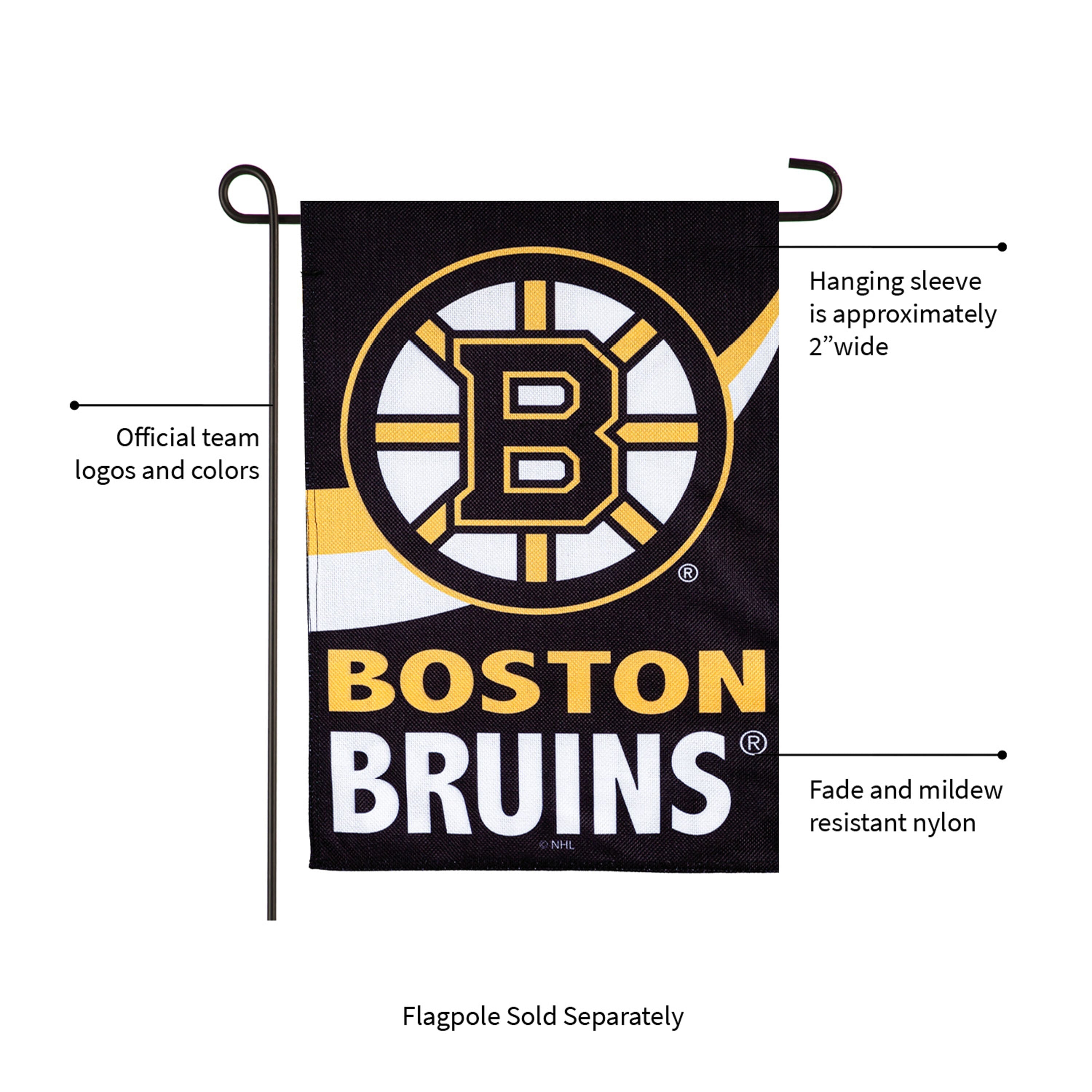 NHL Hockey Burlap Garden Flag, Boston Bruins - Sports Gifts, Sports Memorabilia, Sports Collectibles, Fan Shop