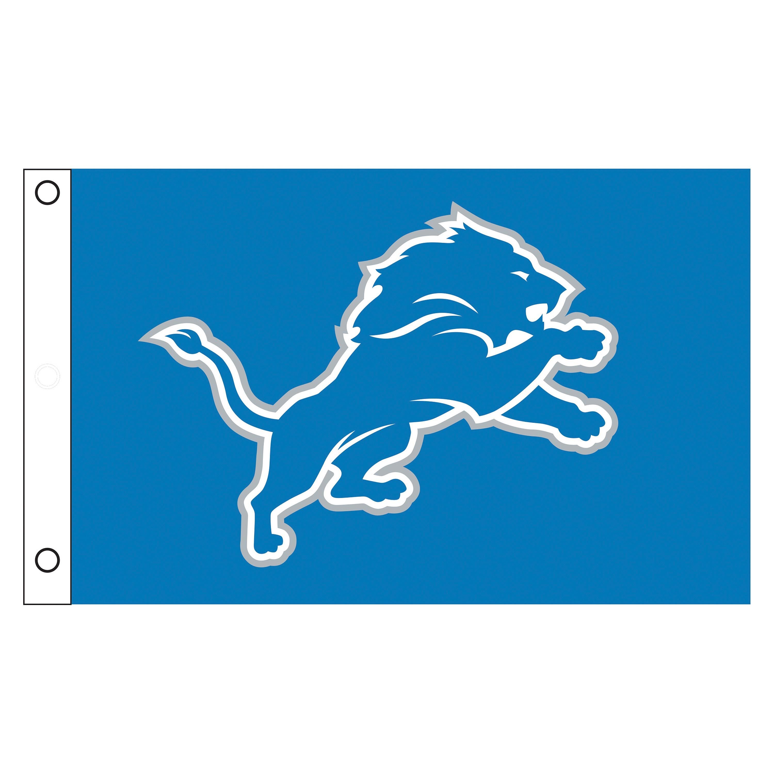 Detroit Lions Single Sided Flag w/ 2 Grommets, 3'x5'