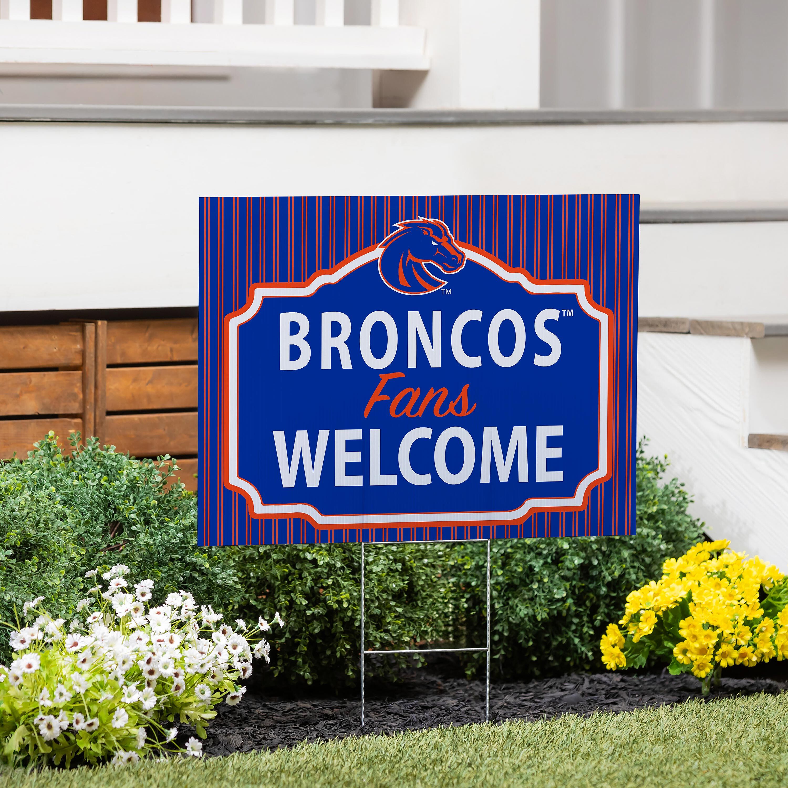 Boise State University Coroplast Yard Sign, "Fans Welcome"