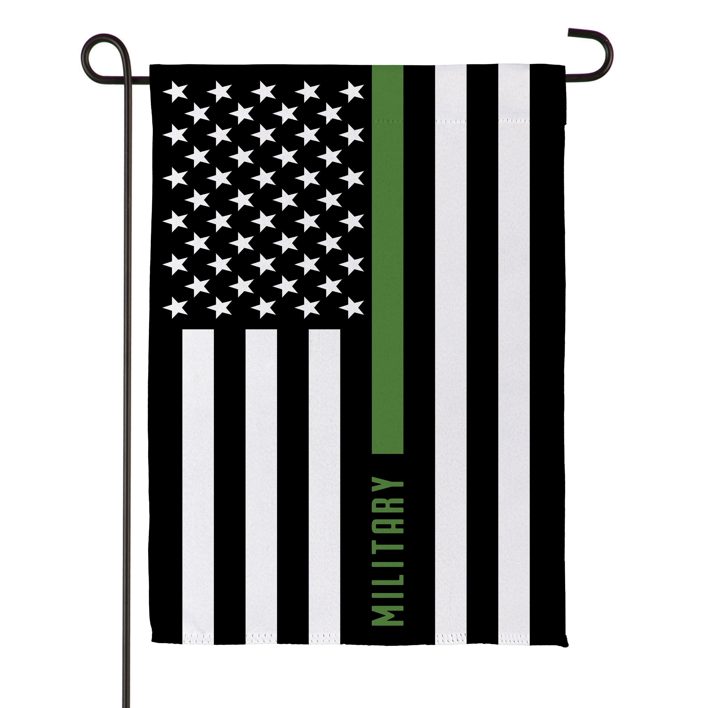 Military Thin Green Line Garden Suede Flag