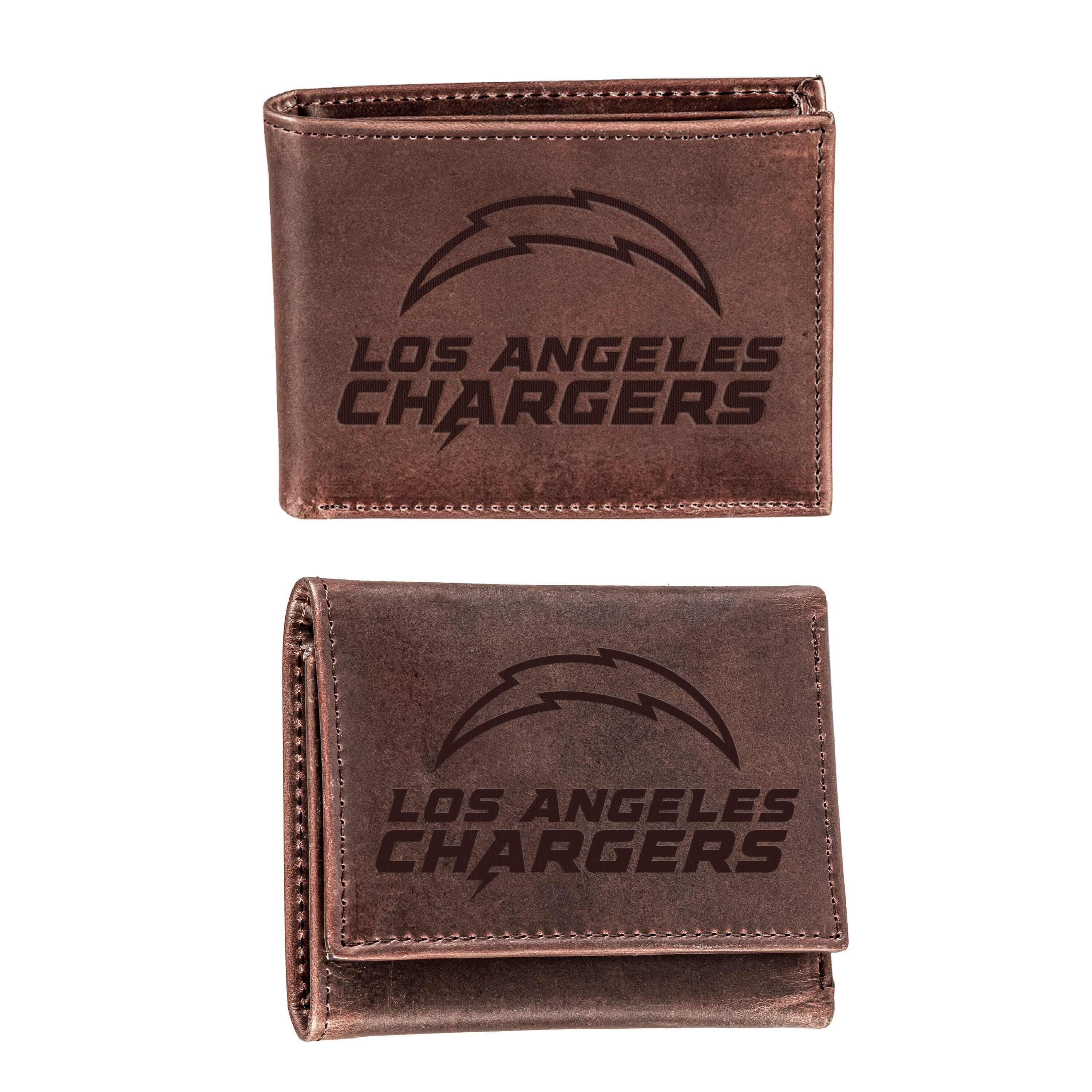 Los Angeles Chargers, Bi-Fold and Tri-Fold Wallet Gift Set, Brown - Sports Gifts, Sports Memorabilia, Sports Collectibles, Fan Shop