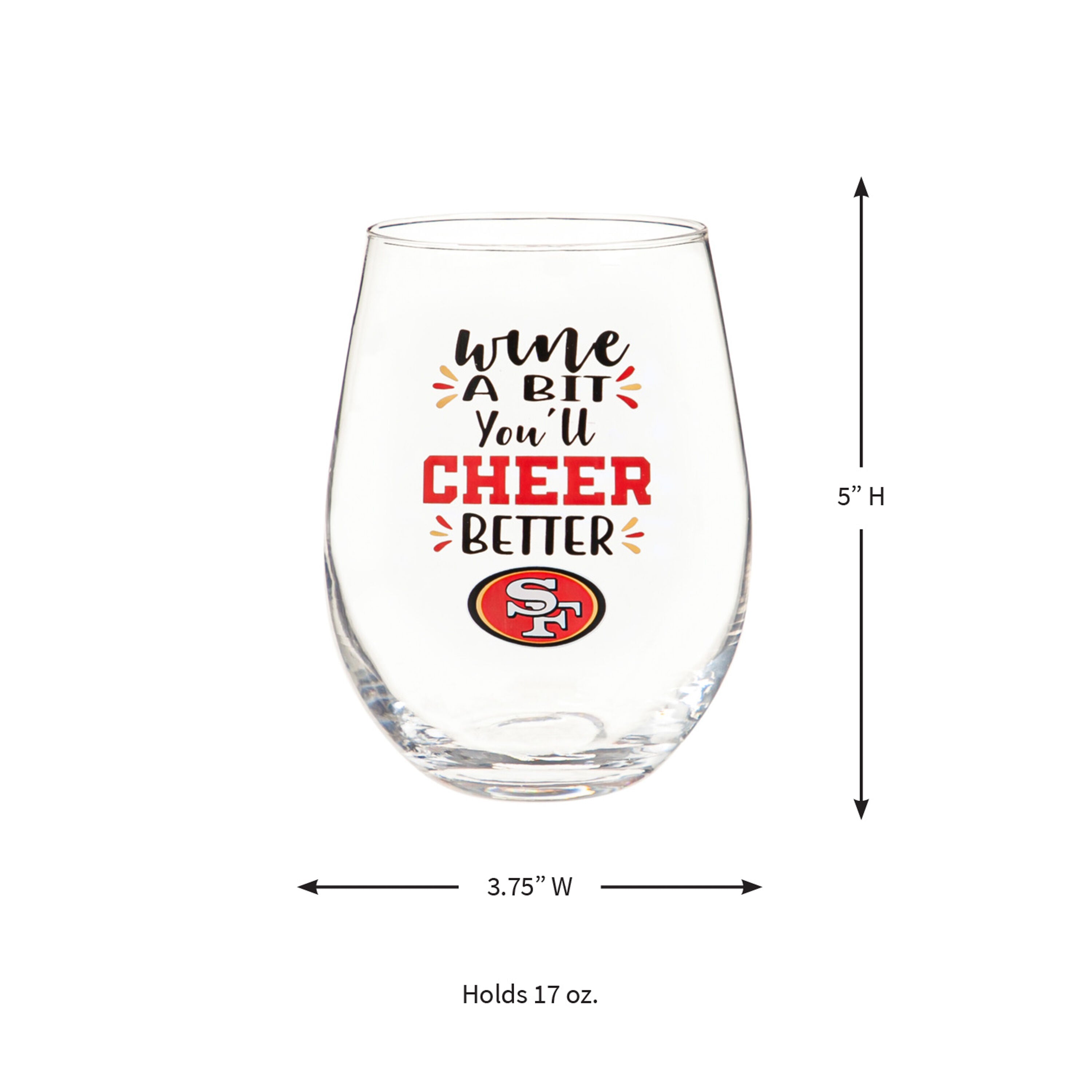 San Francisco 49ers, 17oz Boxed Stemless Wine - Sports Gifts, Sports Memorabilia, Sports Collectibles, Fan Shop