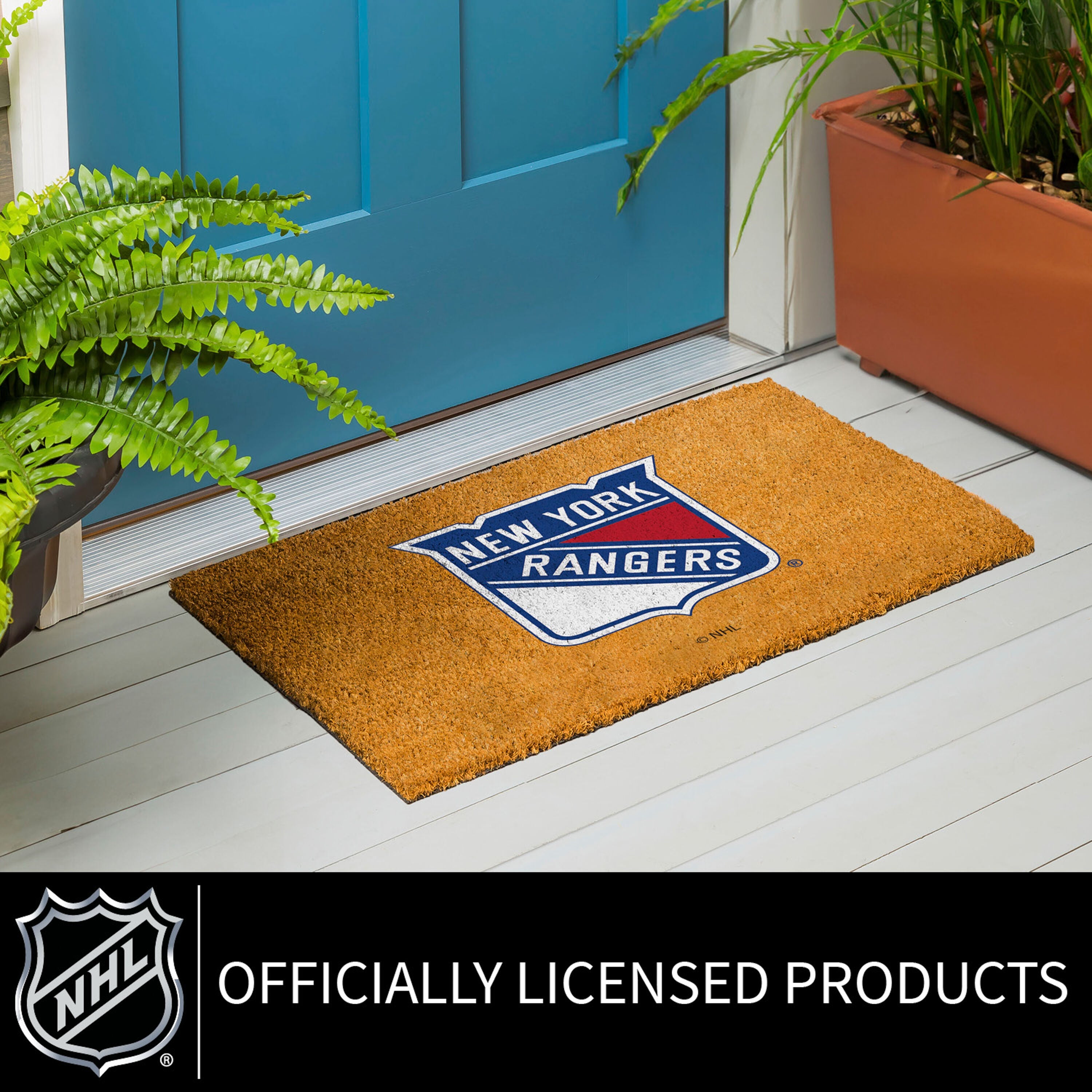 Coir Mat, 16"x28", New York Rangers - Sports Gifts, Sports Memorabilia, Sports Collectibles, Fan Shop
