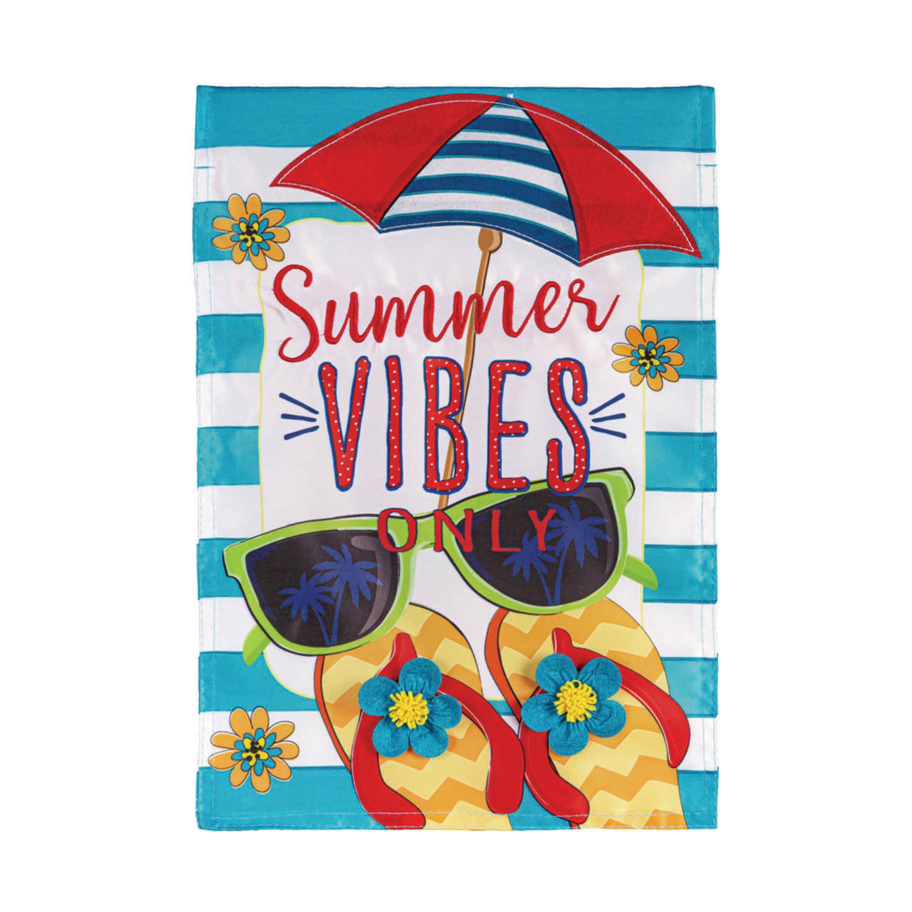 Summer Vibes Only Applique Garden Flag