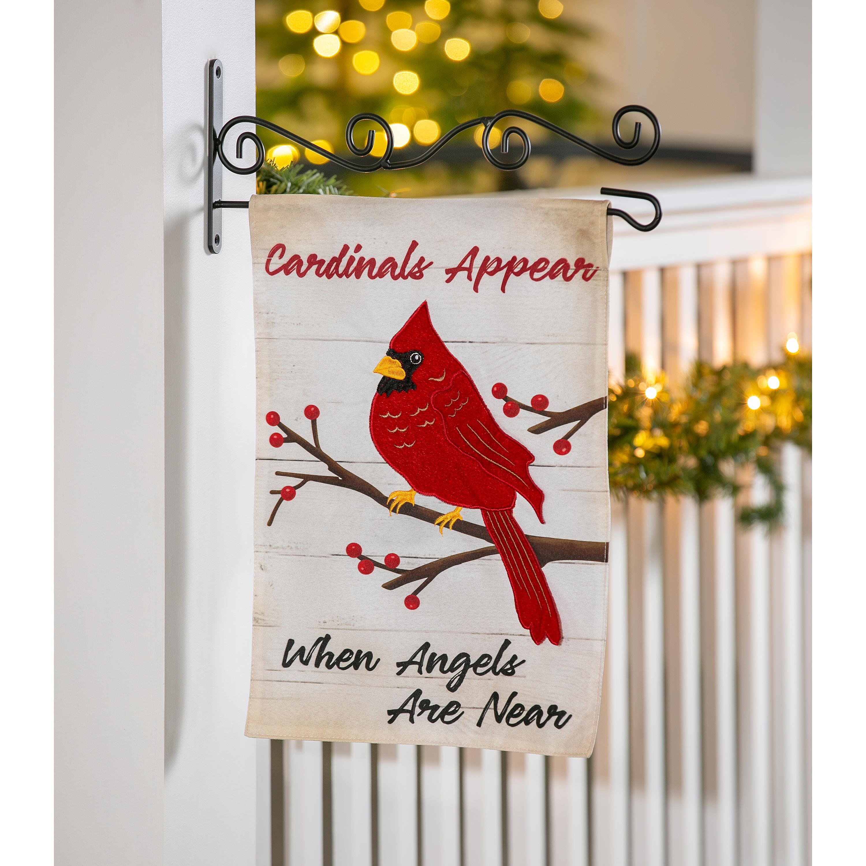 When Angels Are Near Linen Garden Flag