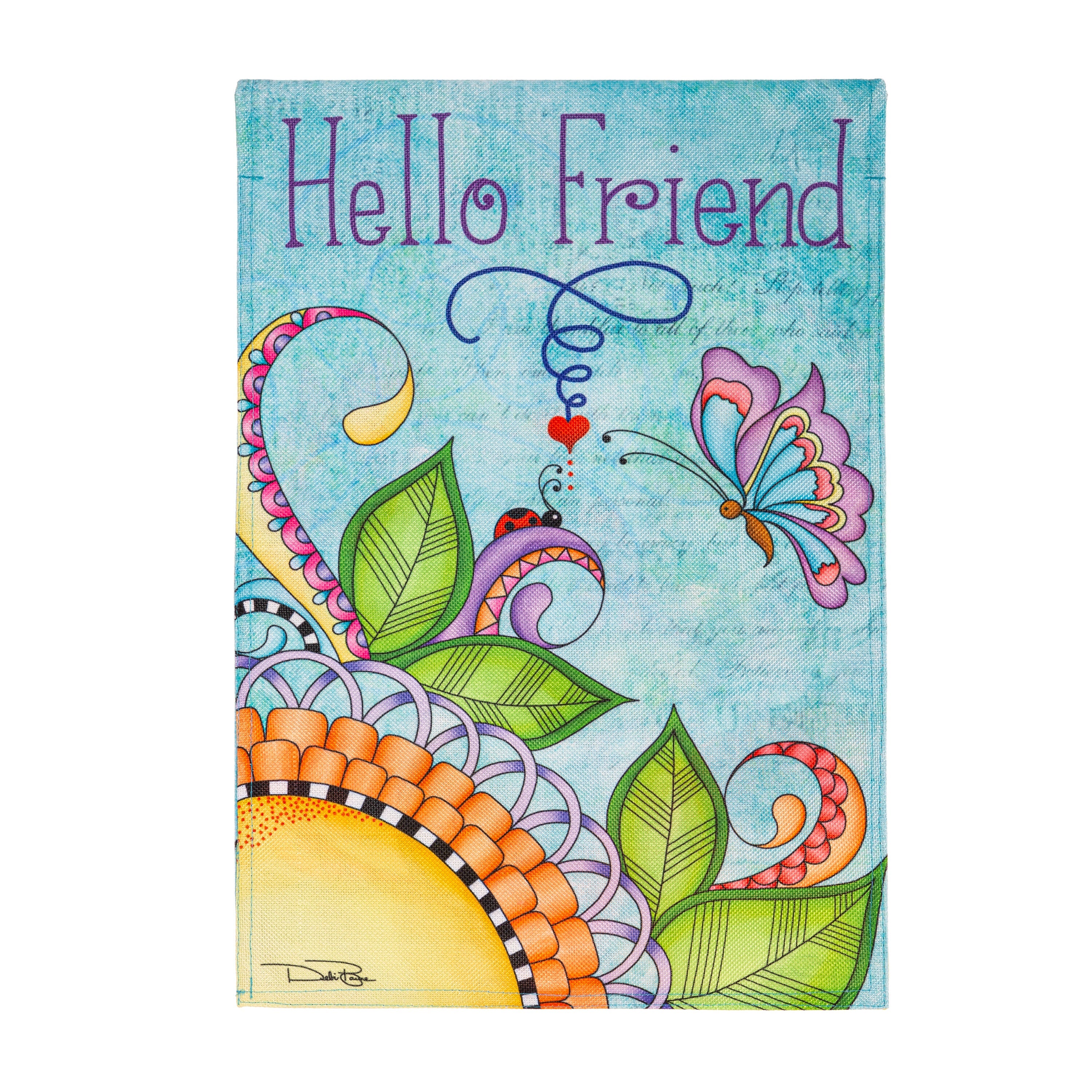 Hello Friend Burlap Garden Flag - Sports Gifts, Sports Memorabilia, Sports Collectibles, Fan Shop