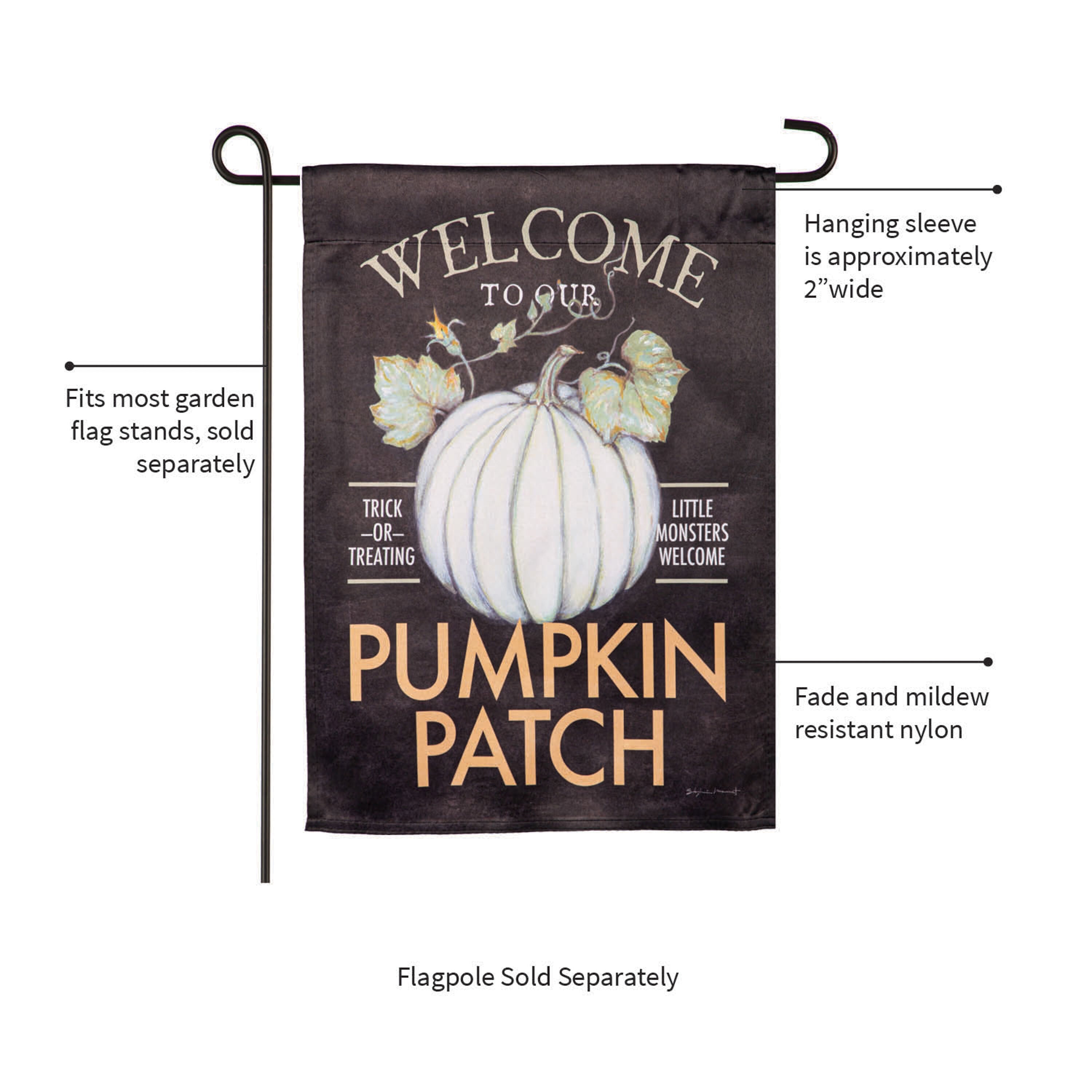 Welcome to Our Pumpkin Patch Suede Garden Flag - Sports Gifts, Sports Memorabilia, Sports Collectibles, Fan Shop