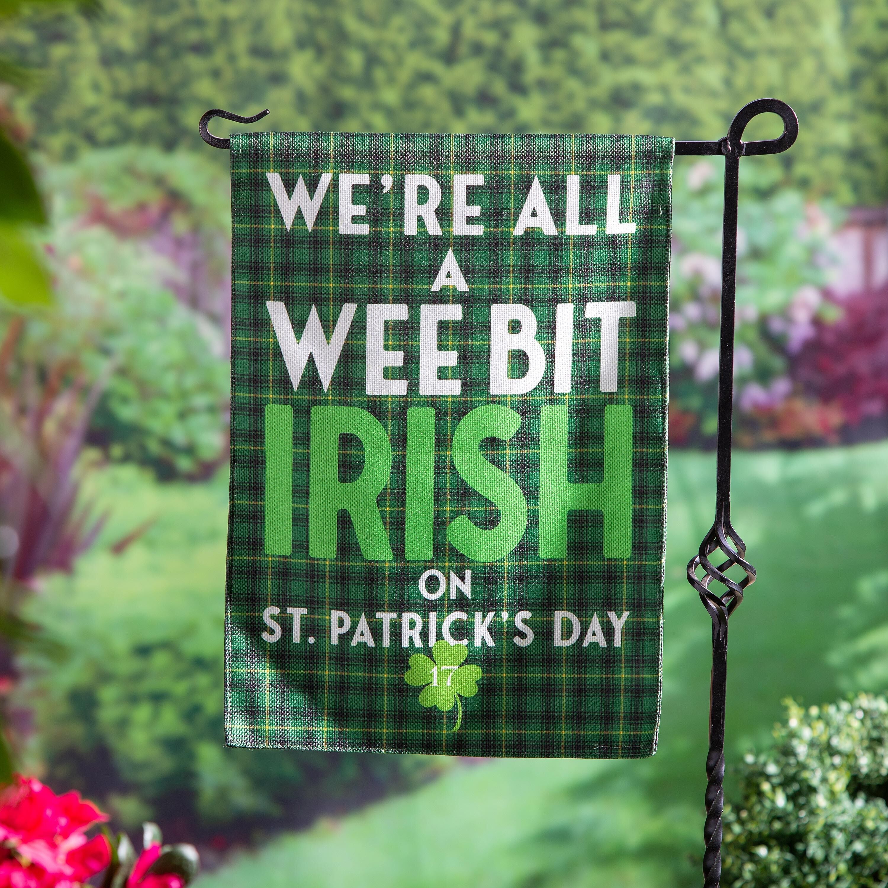 Wee Bit Irish Burlap Garden Flag - Sports Gifts, Sports Memorabilia, Sports Collectibles, Fan Shop