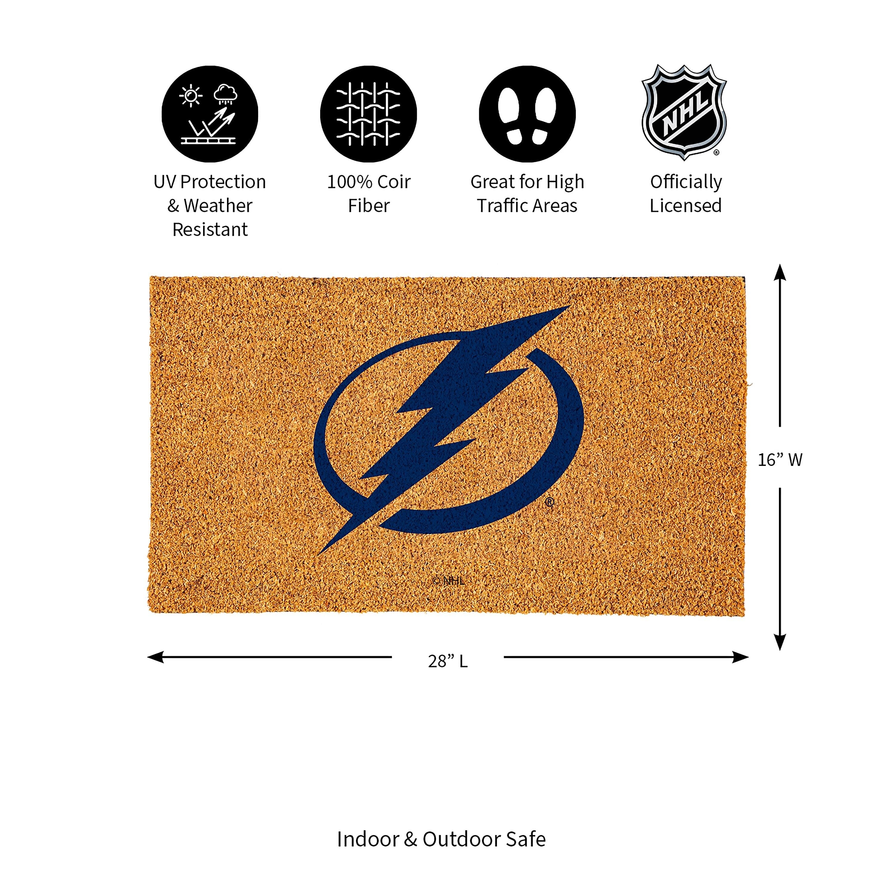 Coir Mat, 16"x28", Tampa Bay Lightning - Sports Gifts, Sports Memorabilia, Sports Collectibles, Fan Shop