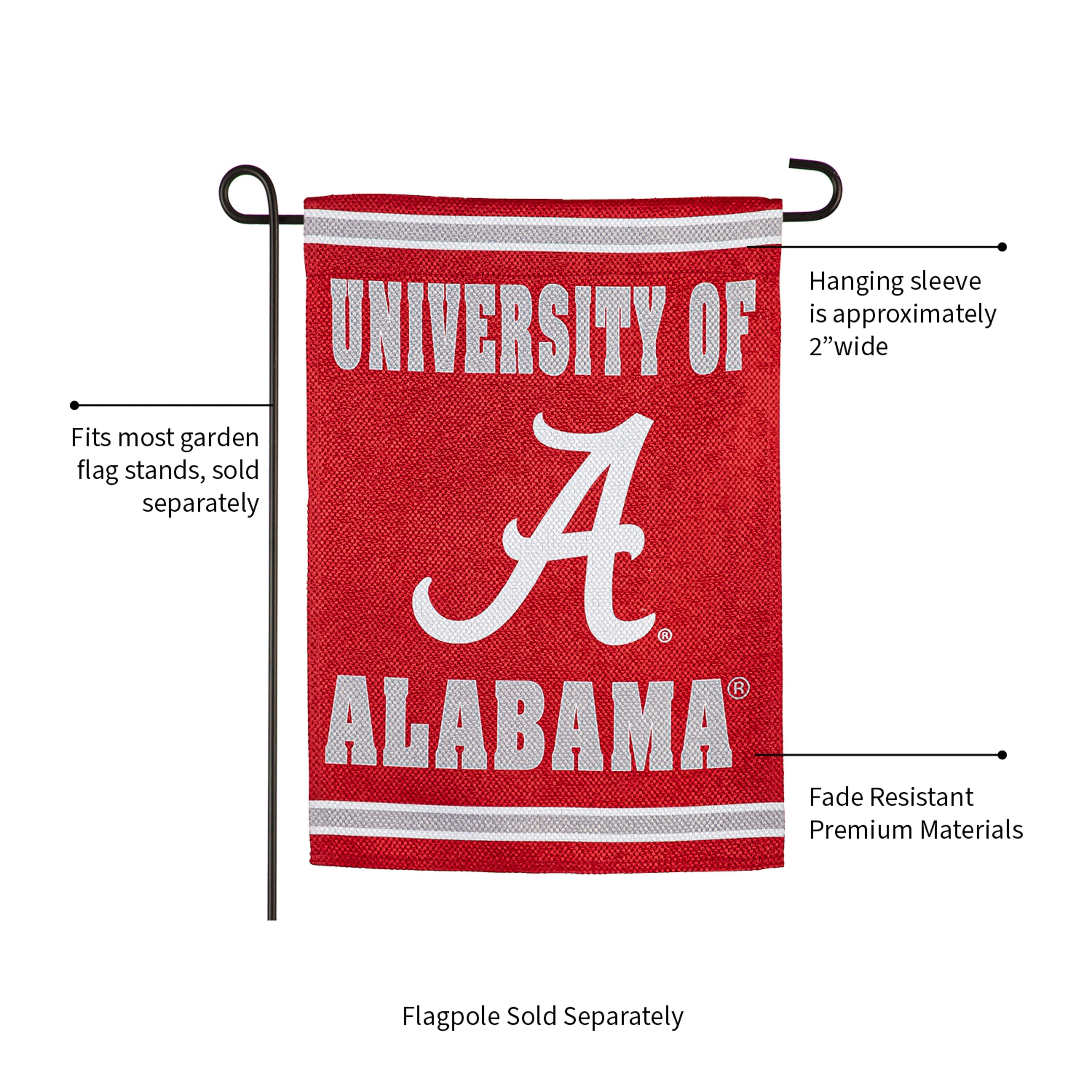 Embossed Suede Flag, GDN Size, University of Alabama - Sports Gifts, Sports Memorabilia, Sports Collectibles, Fan Shop