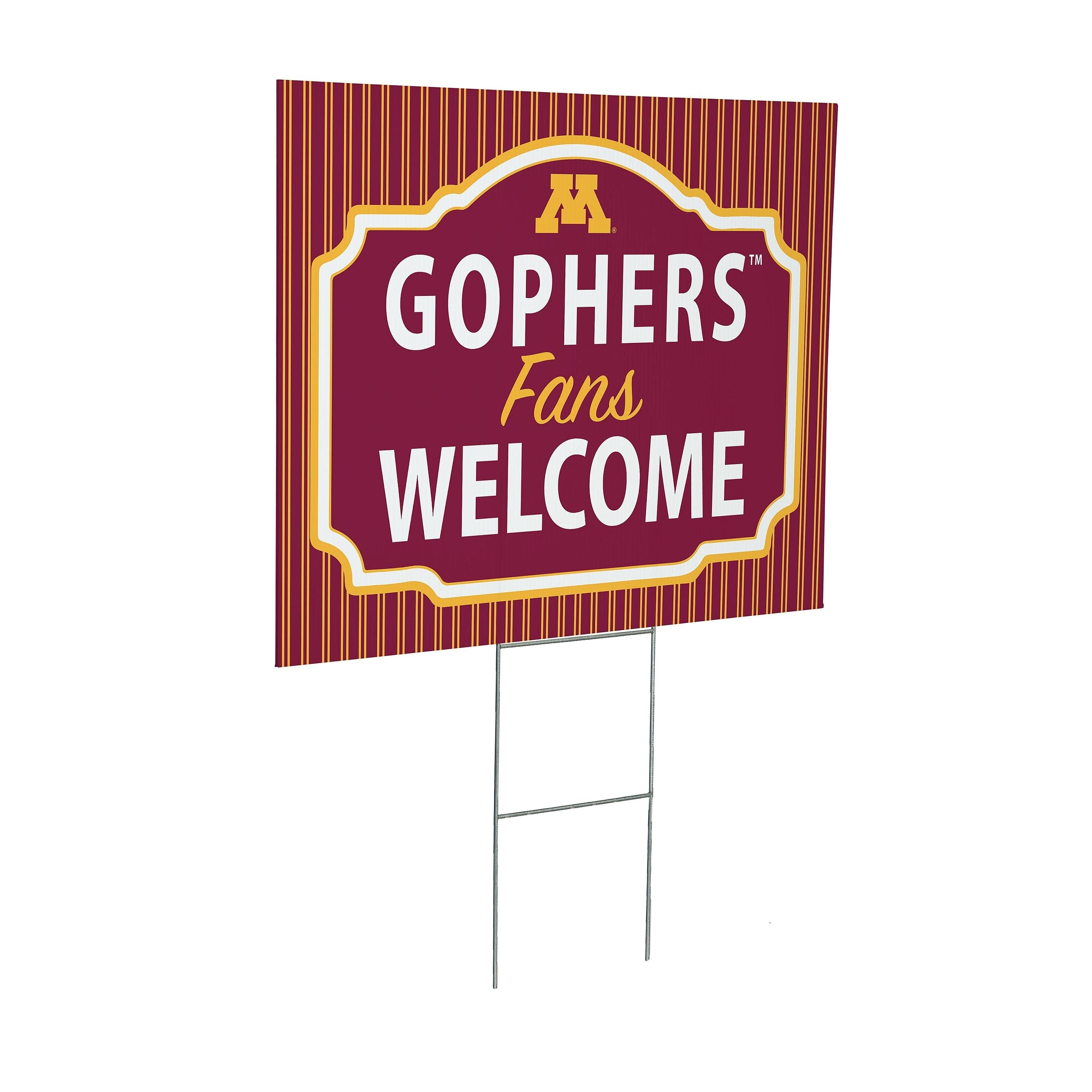 University of Minnesota Coroplast Yard Sign, "Fans Welcome"