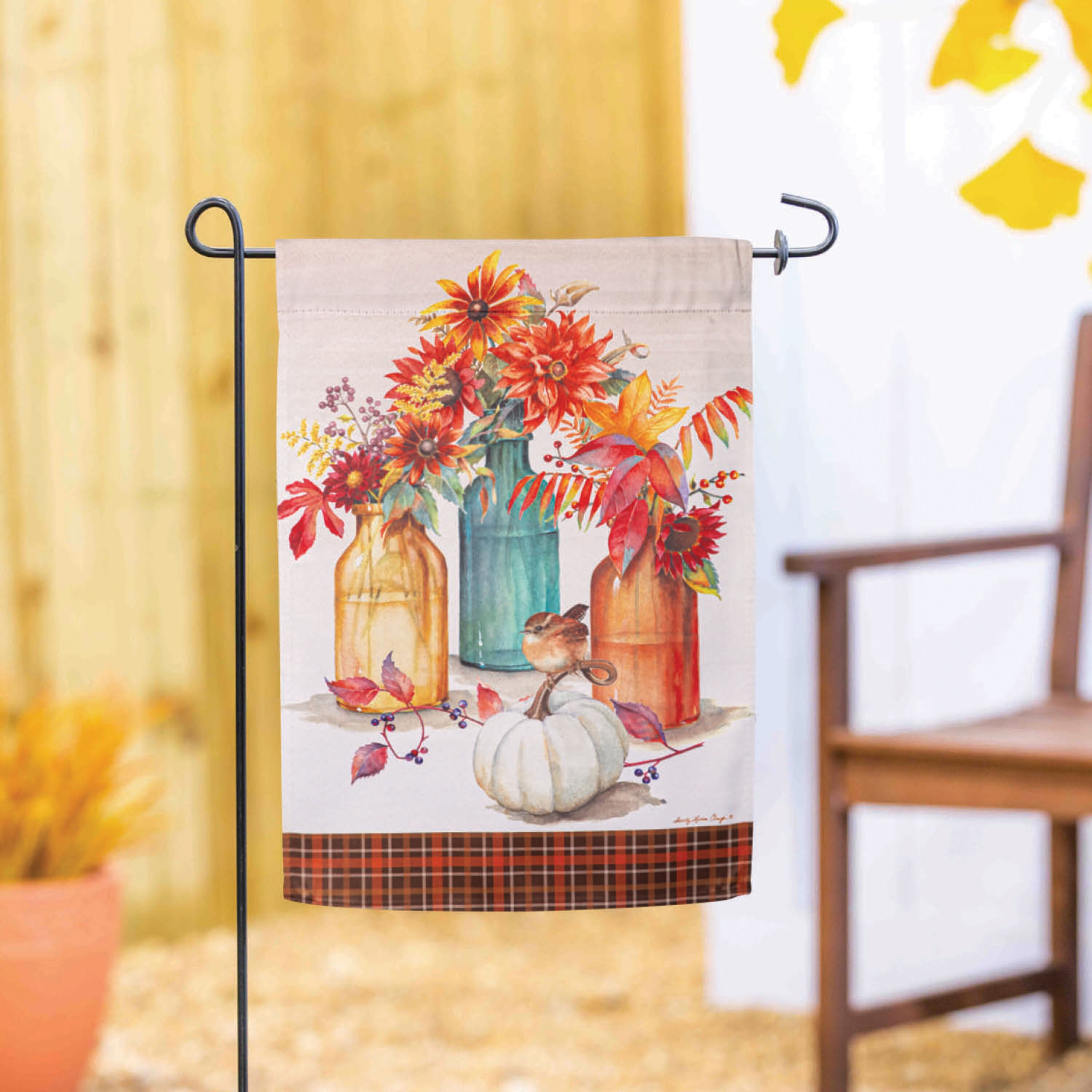 Collecting Autumn Suede Garden Flag - Sports Gifts, Sports Memorabilia, Sports Collectibles, Fan Shop