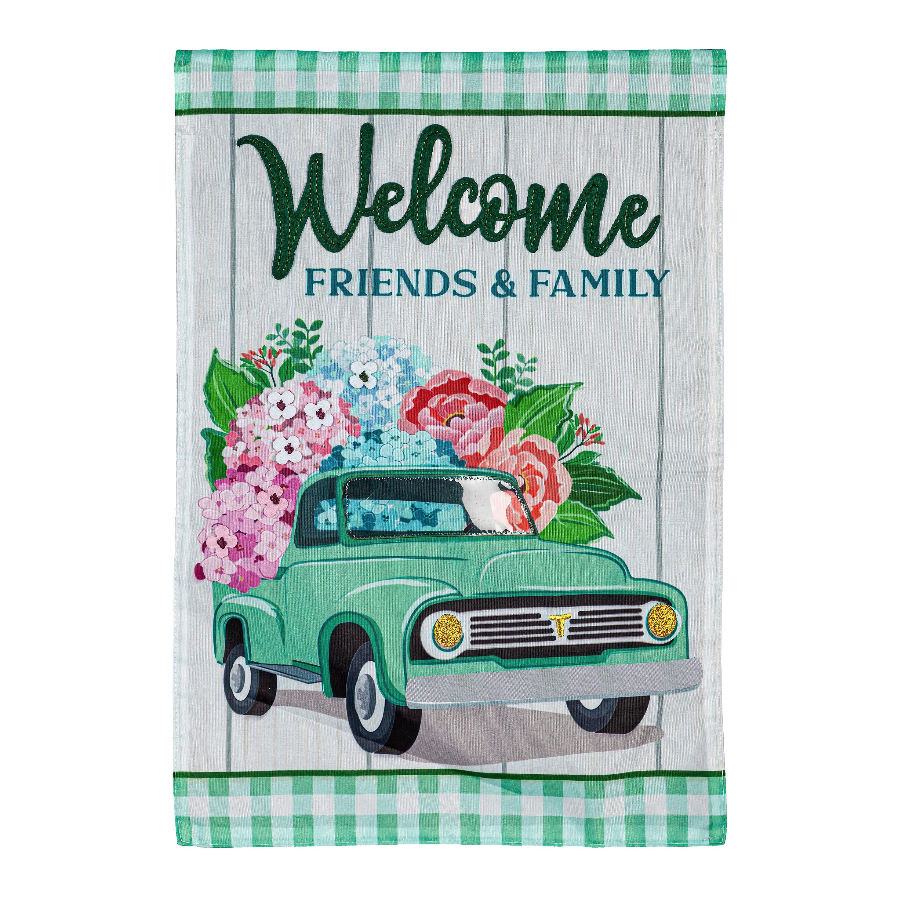 Spring Flower Delivery House Applique Flag
