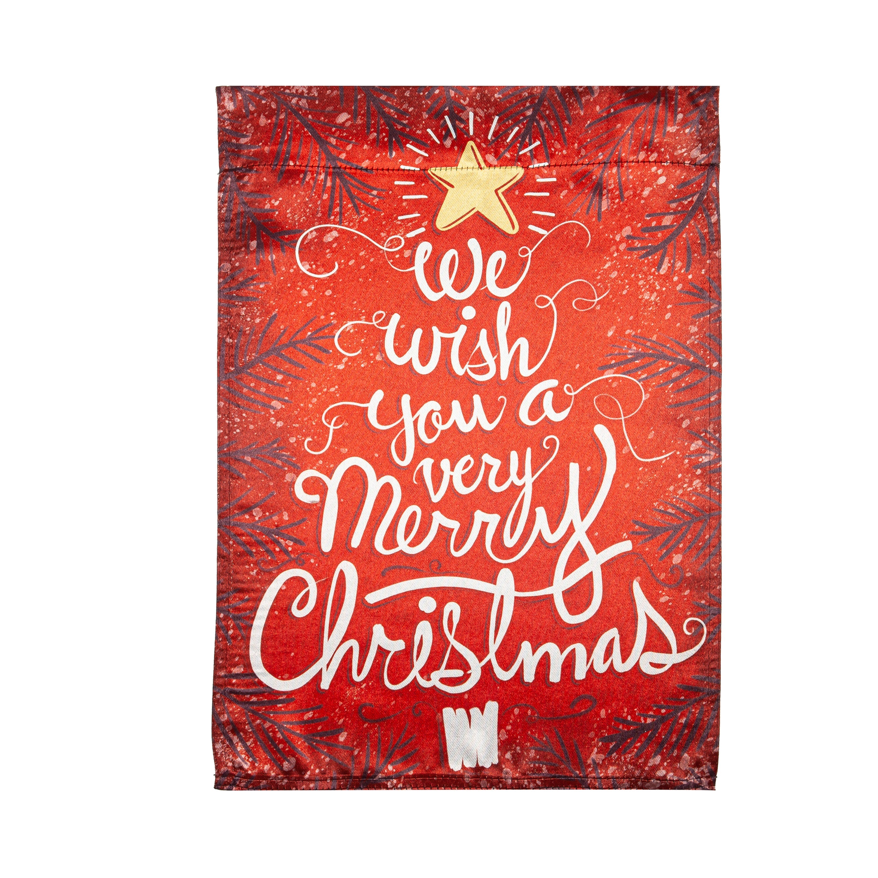 We Wish You a Merry Christmas Reversible Lustre Garden Flag - Sports Gifts, Sports Memorabilia, Sports Collectibles, Fan Shop