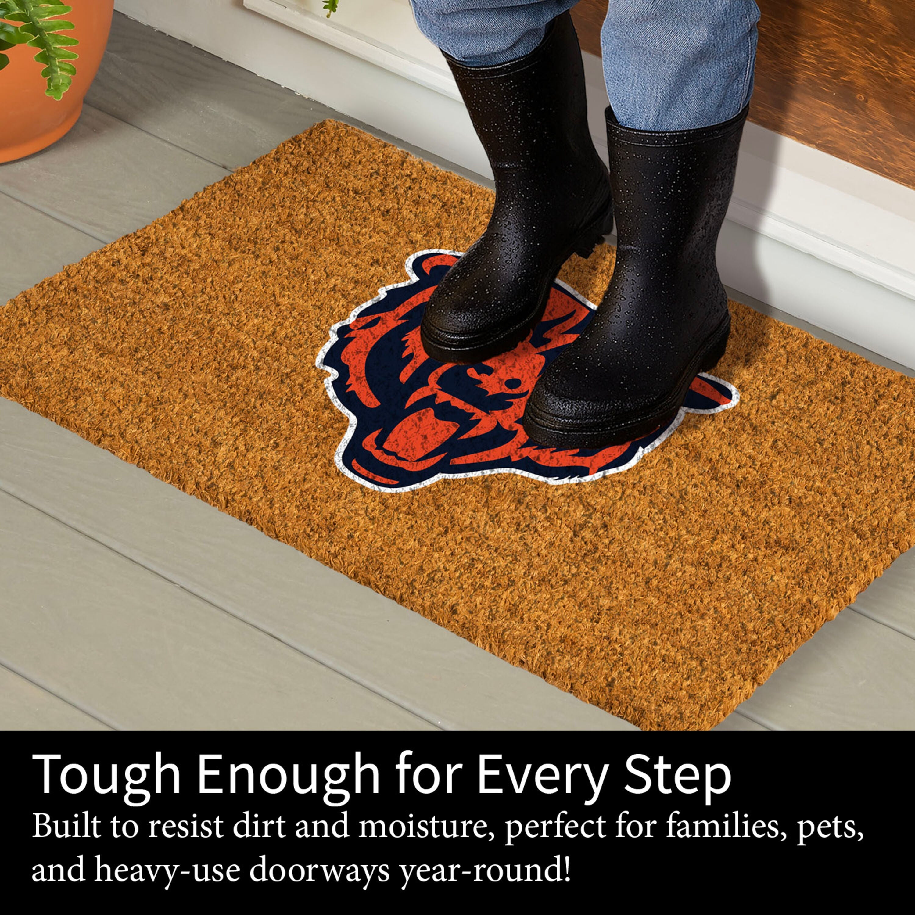 Coir Mat, 16"x28", Chicago Bears - Sports Gifts, Sports Memorabilia, Sports Collectibles, Fan Shop