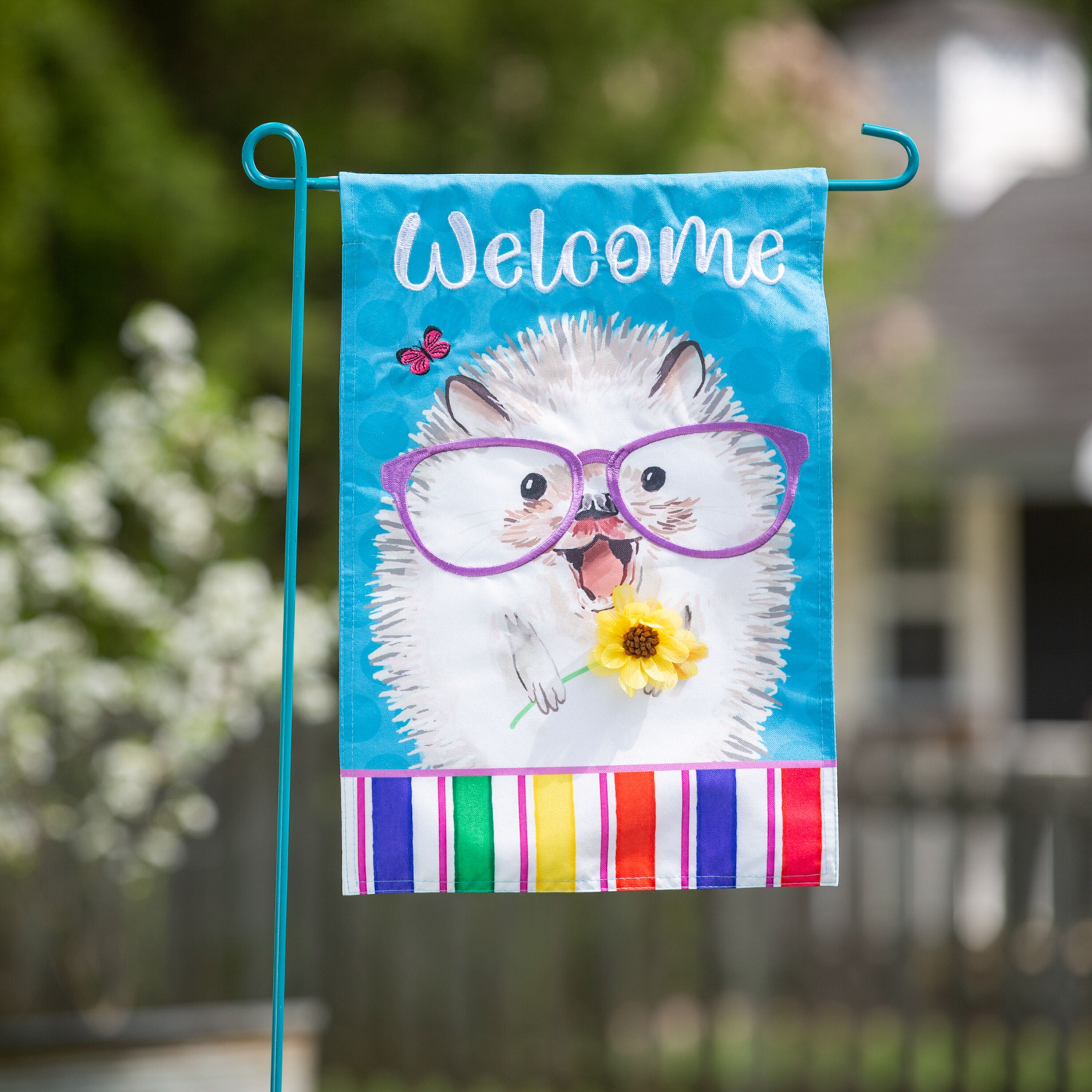 Hedgehog Pal Garden Linen Flag - Sports Gifts, Sports Memorabilia, Sports Collectibles, Fan Shop