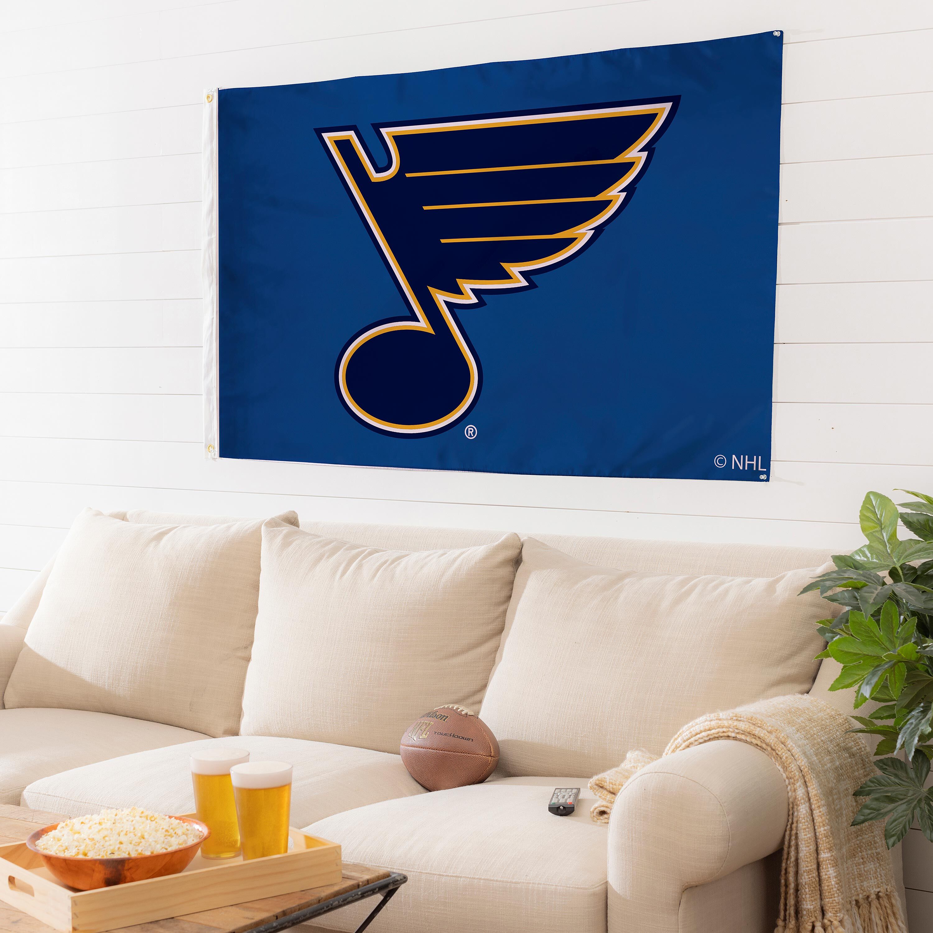 St Louis Blues Single Sided Estate Flag with 2 Grommets, 3'x5' - Sports Gifts, Sports Memorabilia, Sports Collectibles, Fan Shop