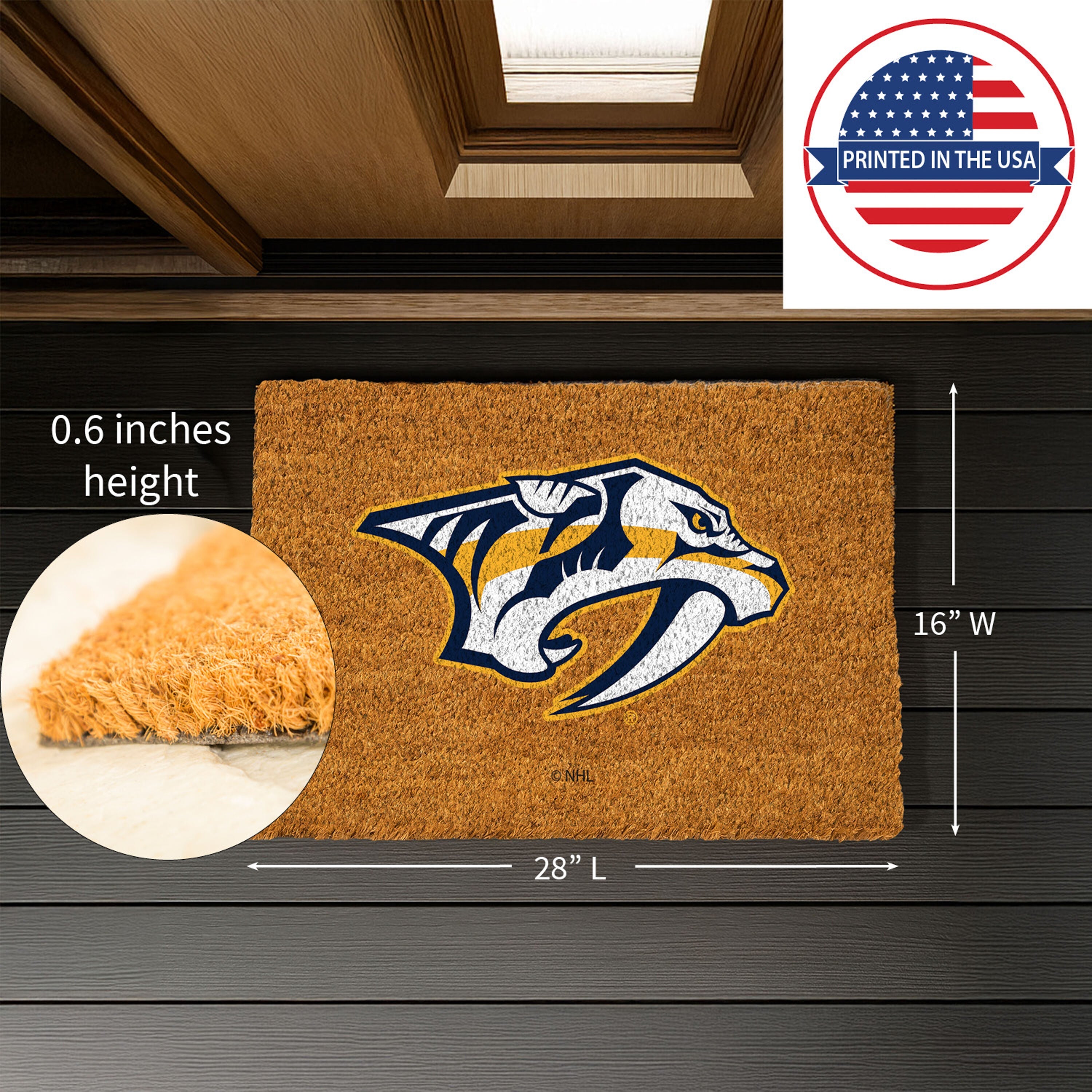 Coir Mat, 16"x28", Nashville Predators - Sports Gifts, Sports Memorabilia, Sports Collectibles, Fan Shop
