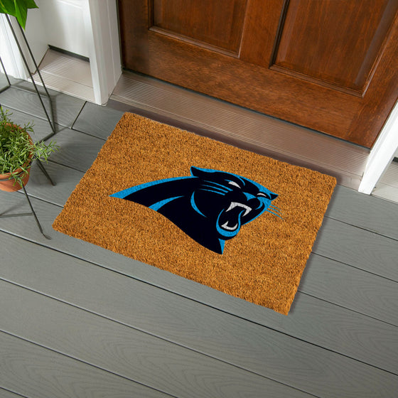 Coir Mat, 16"x28", Carolina Panthers