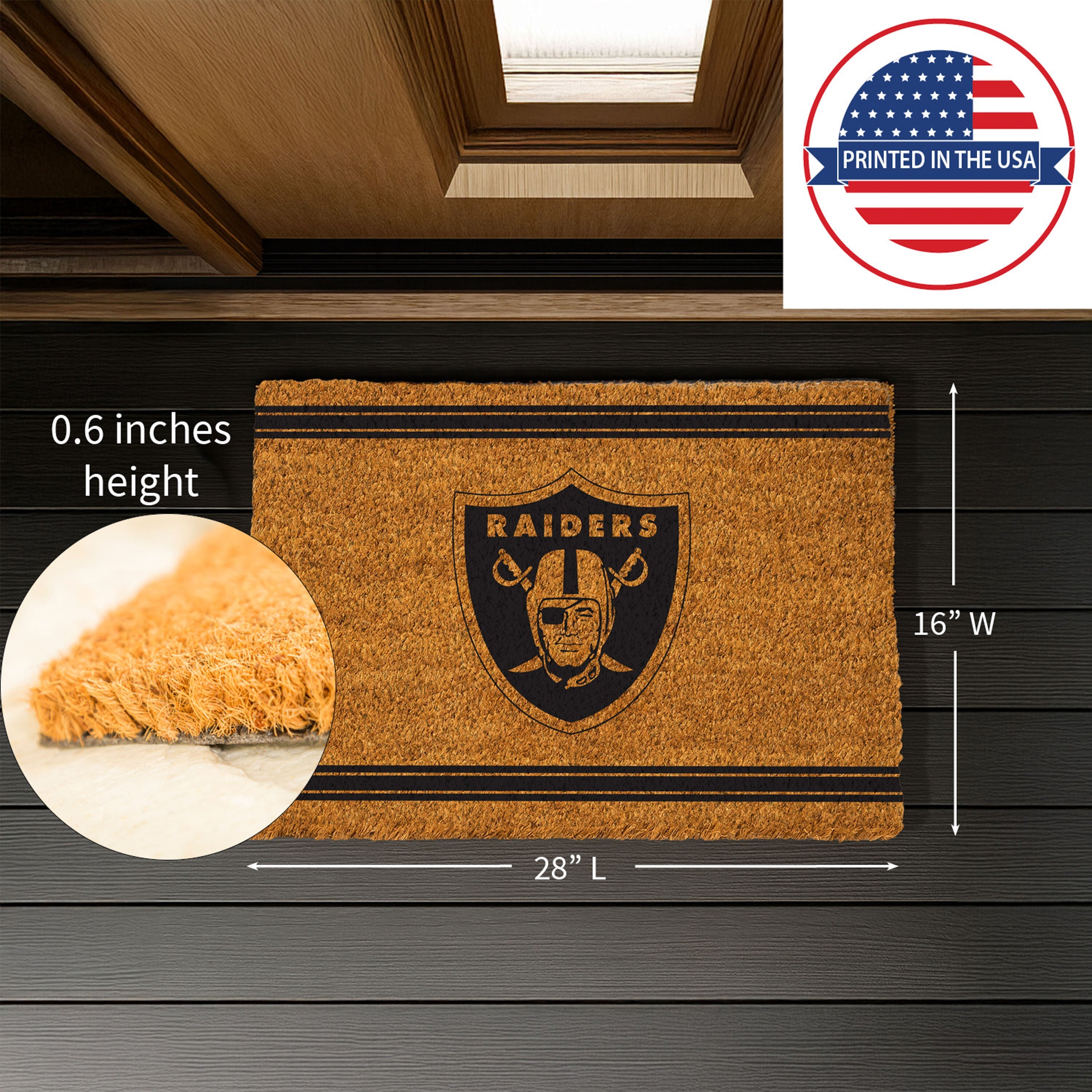 Las Vegas Raiders, Coir Mat 1C - Sports Gifts, Sports Memorabilia, Sports Collectibles, Fan Shop