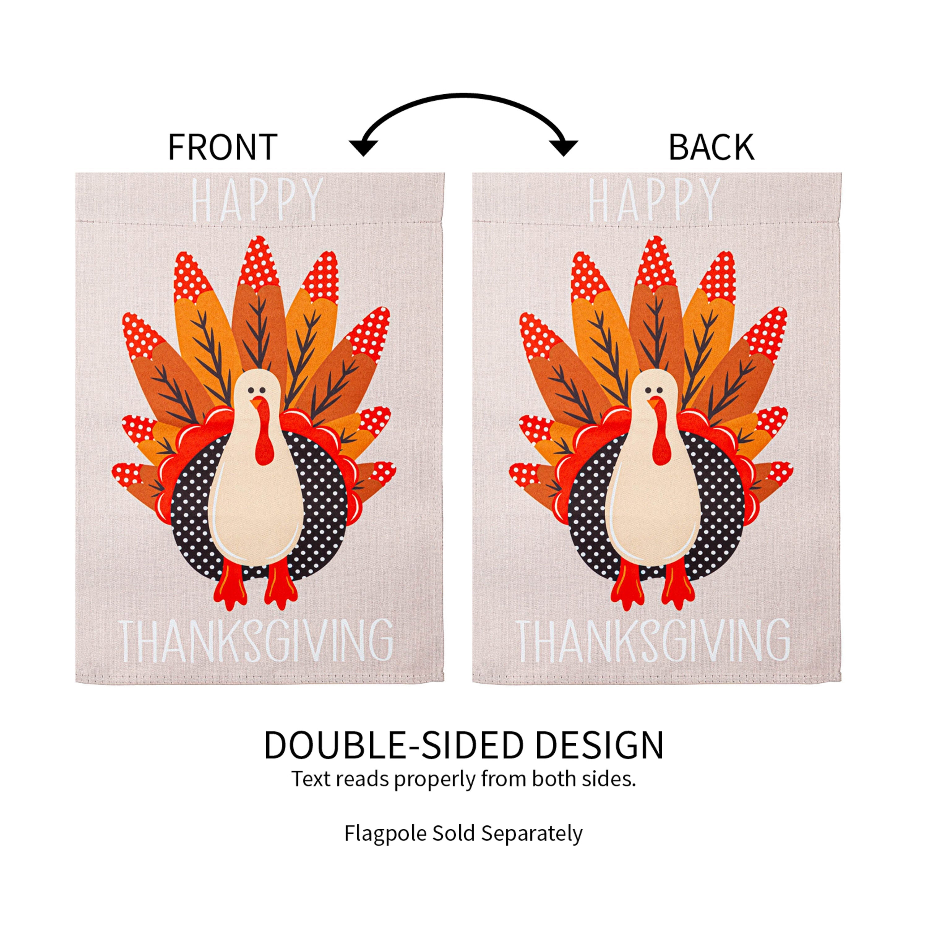Turkey "Happy Thanksgiving" Garden Suede Flag, SNL - Sports Gifts, Sports Memorabilia, Sports Collectibles, Fan Shop