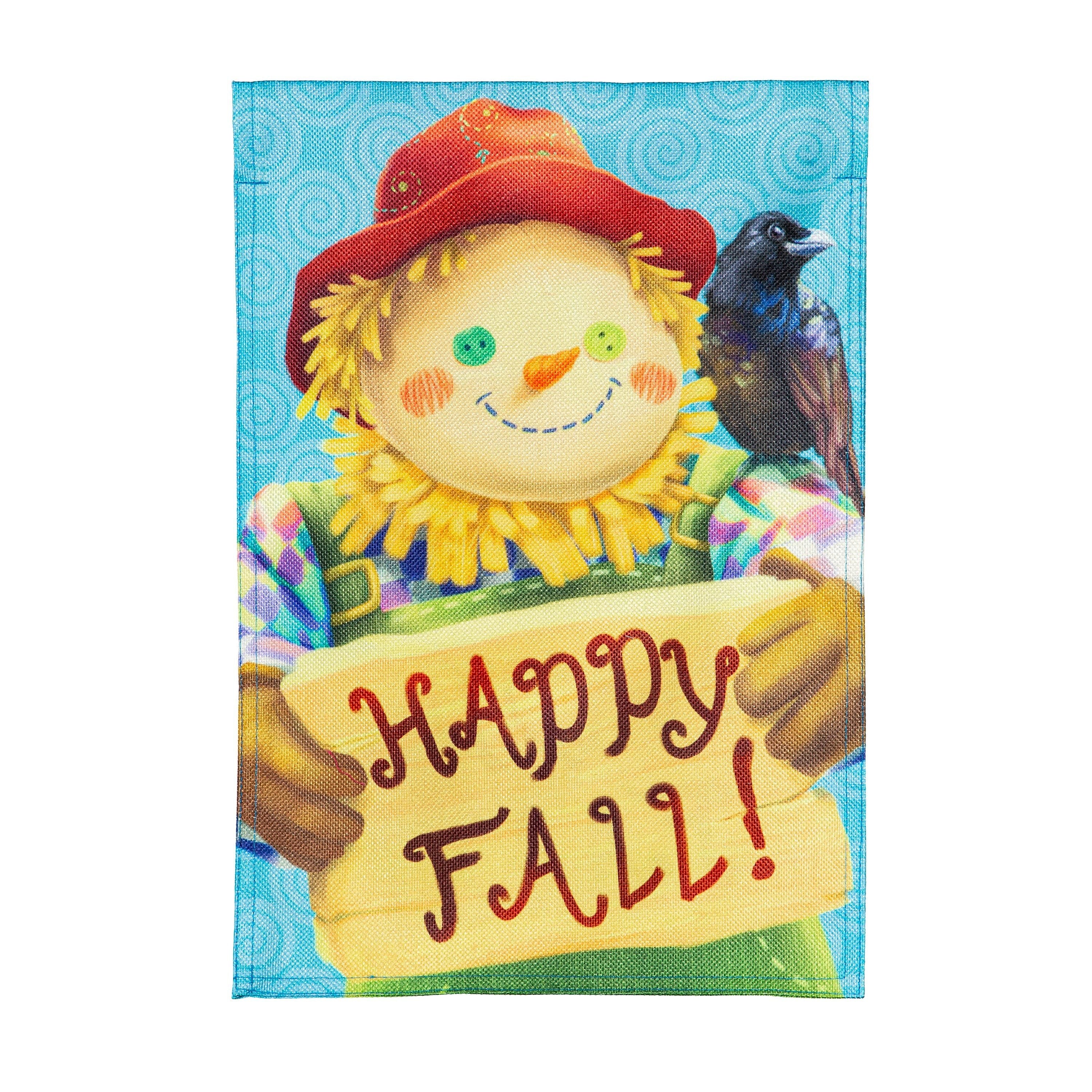 Scarecrow in Fall Burlap Garden Flag - Sports Gifts, Sports Memorabilia, Sports Collectibles, Fan Shop
