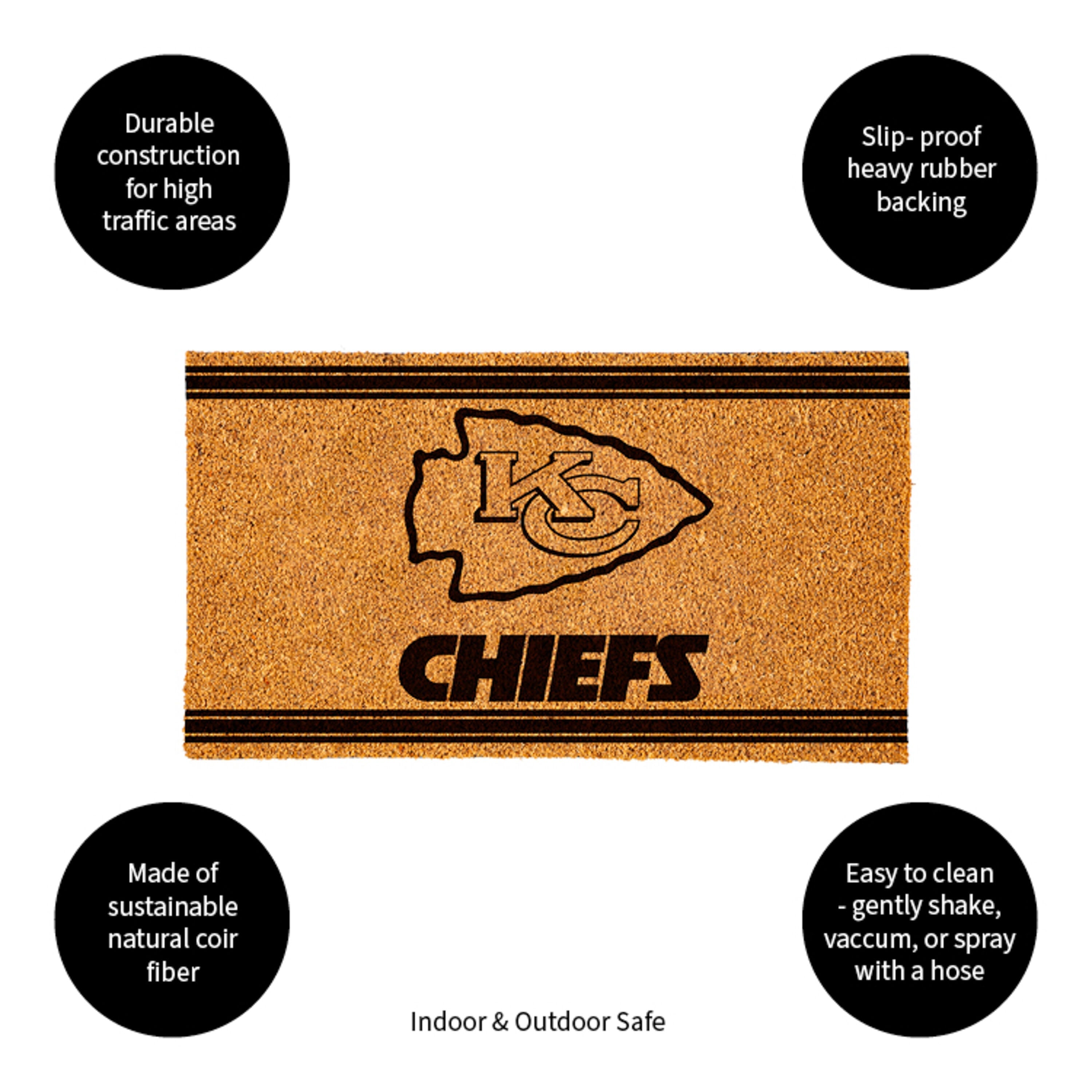 Kansas City Chiefs, Coir Mat 1C - Sports Gifts, Sports Memorabilia, Sports Collectibles, Fan Shop