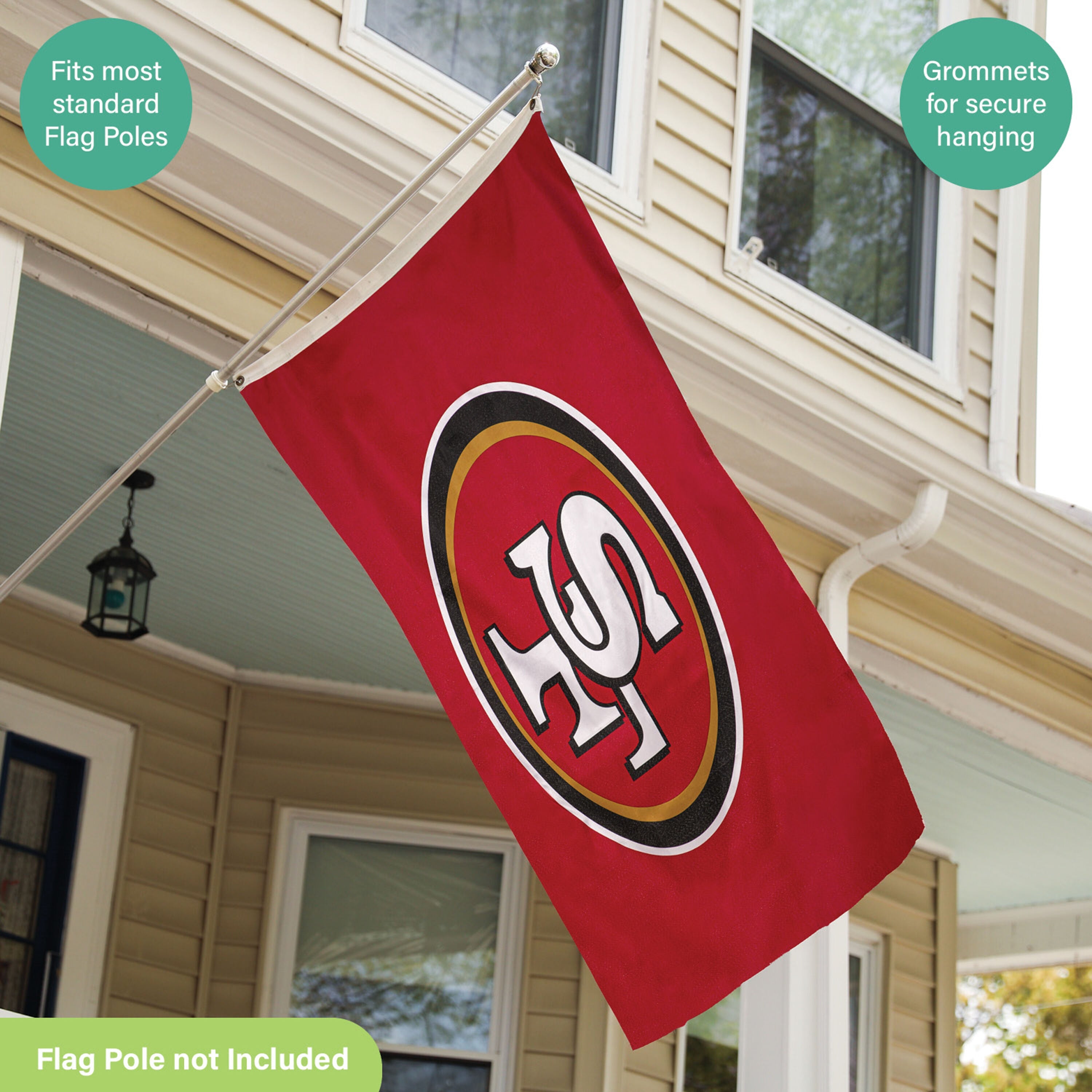 San Francisco 49ers Single Sided Estate Flag with 2 Grommets, 3'x5'