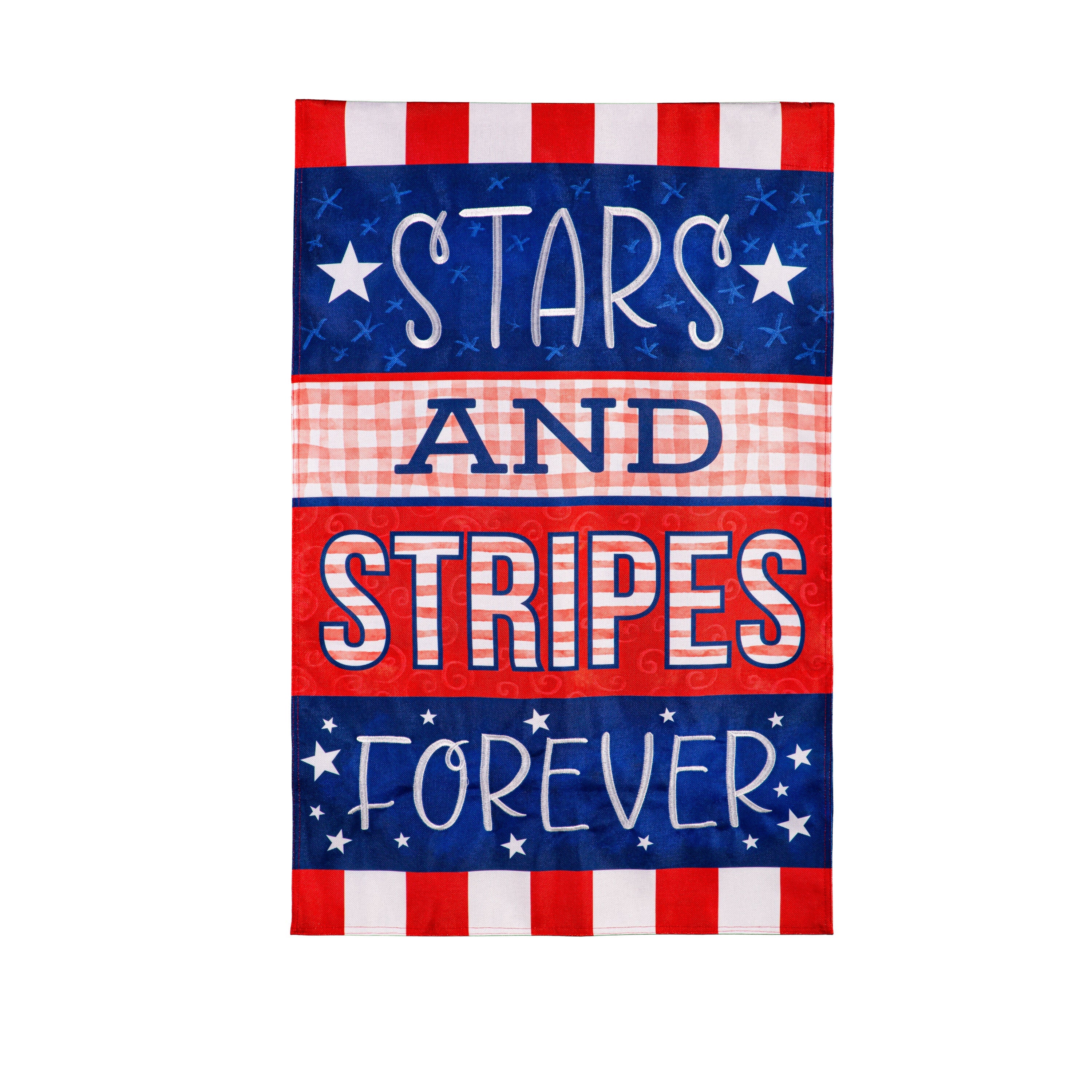 Stars and Stripes Forever Burlap House Flag
