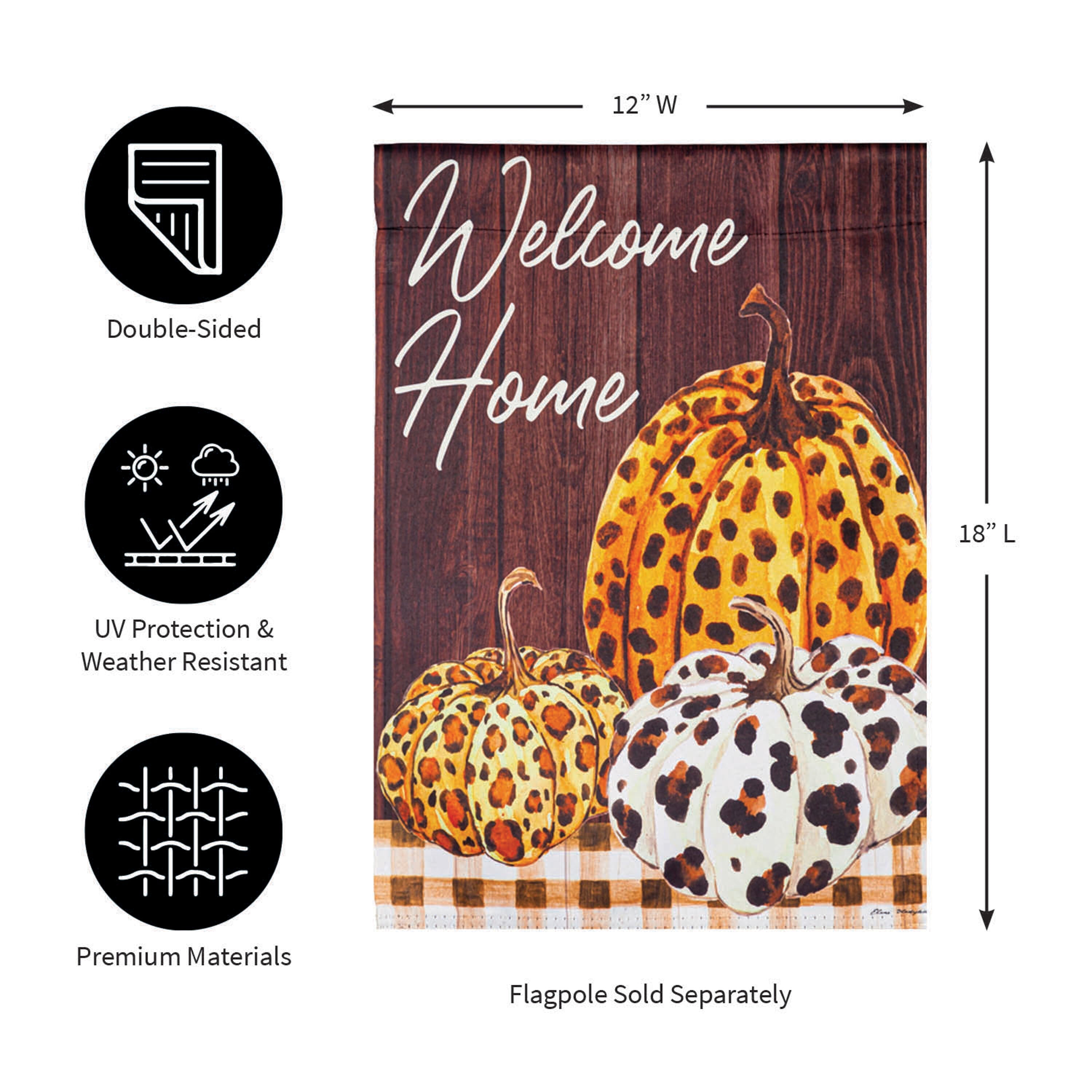 Boho Brown Pumpkins Garden Suede Flag - Sports Gifts, Sports Memorabilia, Sports Collectibles, Fan Shop