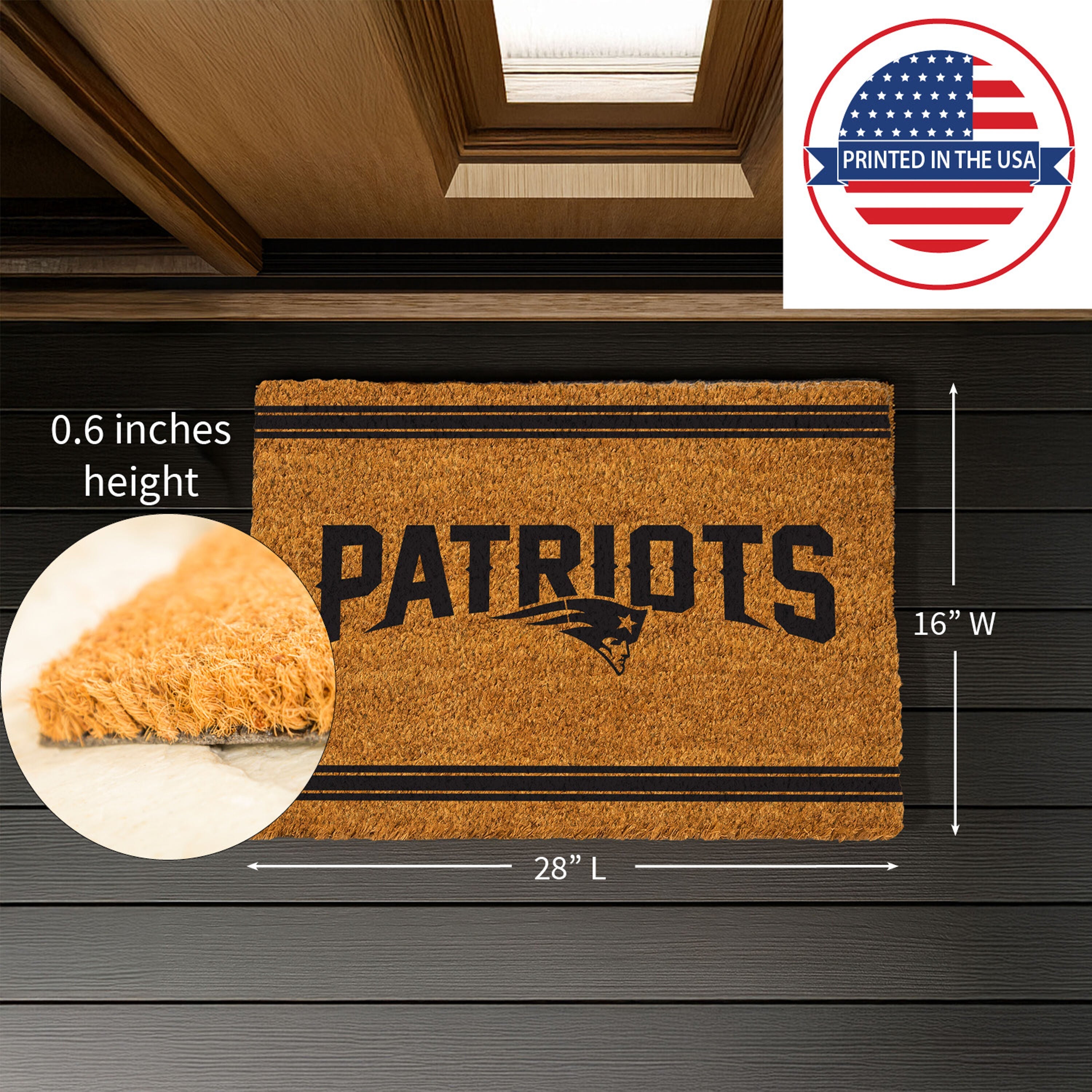 New England Patriots, Coir Mat 1C - Sports Gifts, Sports Memorabilia, Sports Collectibles, Fan Shop