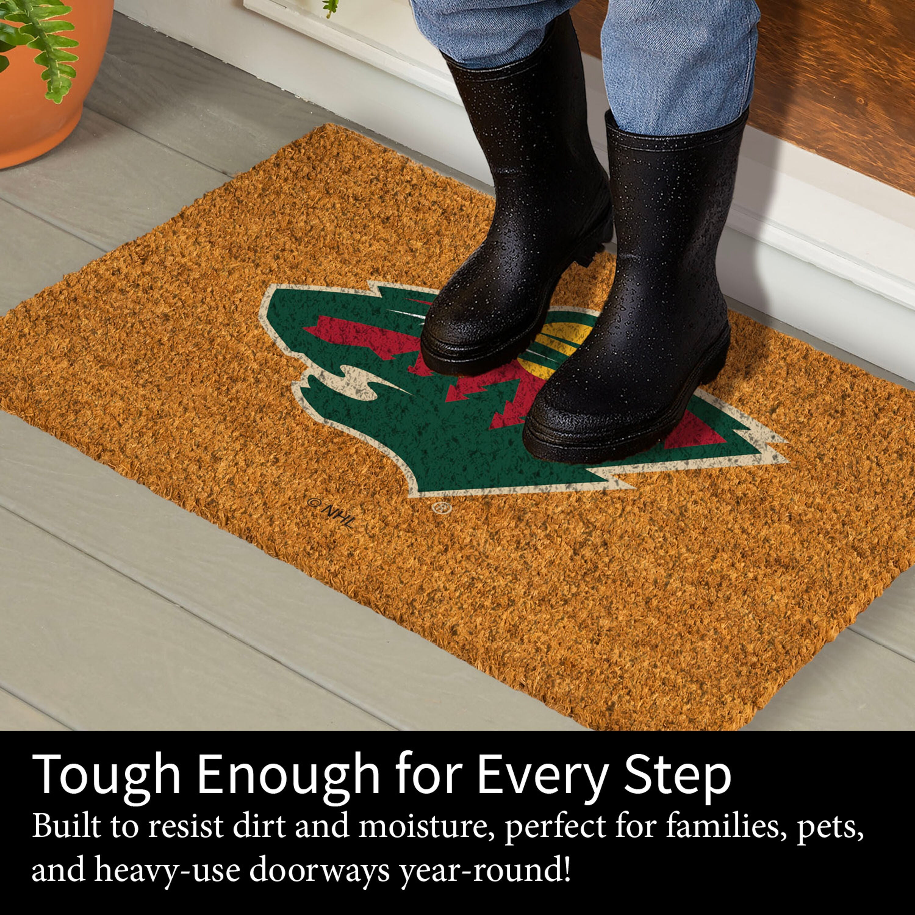 Coir Mat, 16"x28", Minnesota Wild