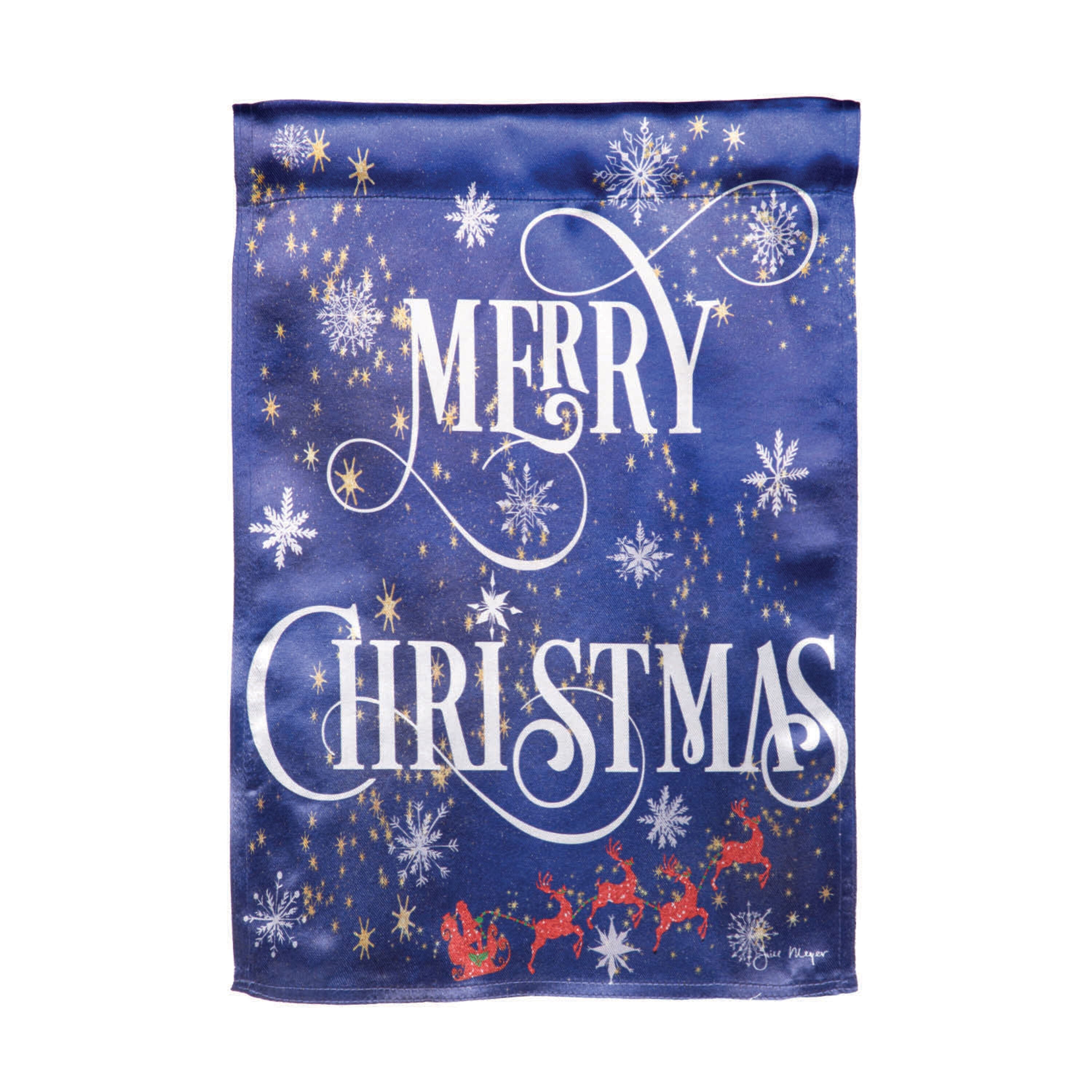 Merry Christmas Snowflake Lustre Garden Flag - Sports Gifts, Sports Memorabilia, Sports Collectibles, Fan Shop