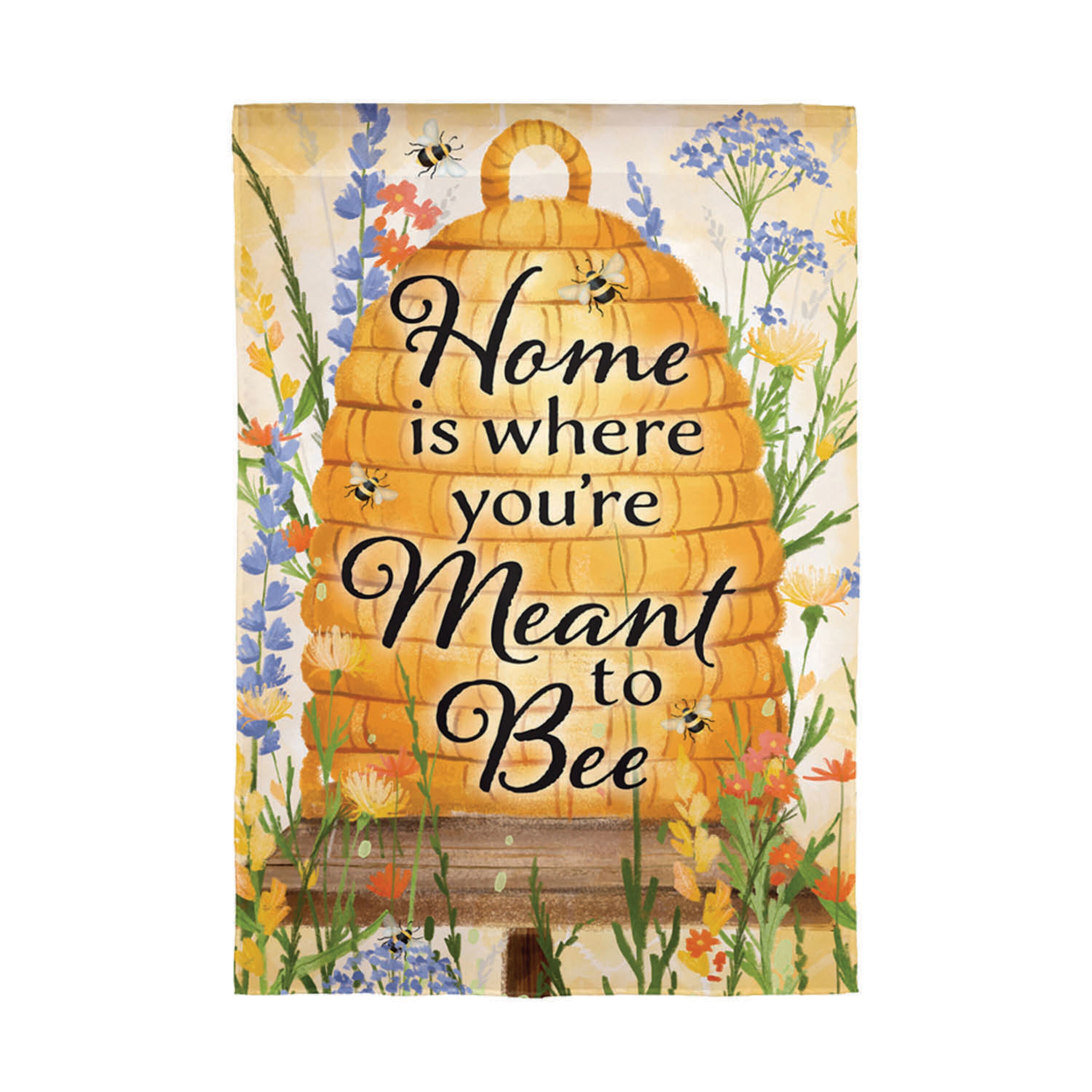Home is Where You AreMeant ToBee Burlap Garden Flag - Sports Gifts, Sports Memorabilia, Sports Collectibles, Fan Shop