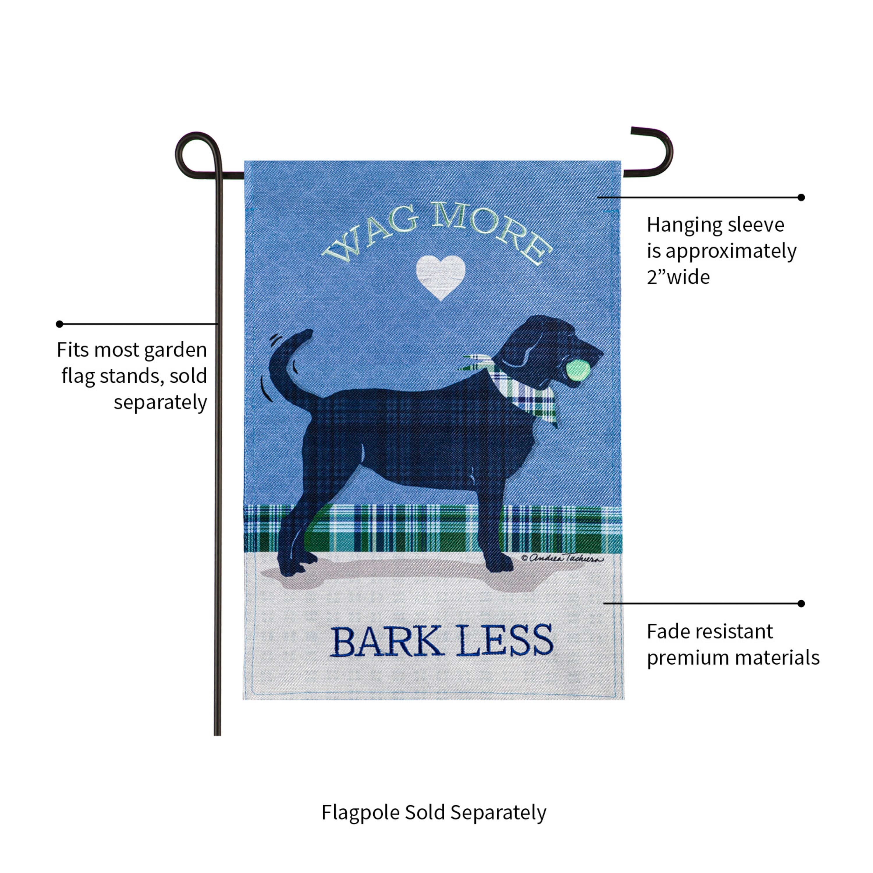 Wag More, Bark Less Garden Burlap Flag - Sports Gifts, Sports Memorabilia, Sports Collectibles, Fan Shop