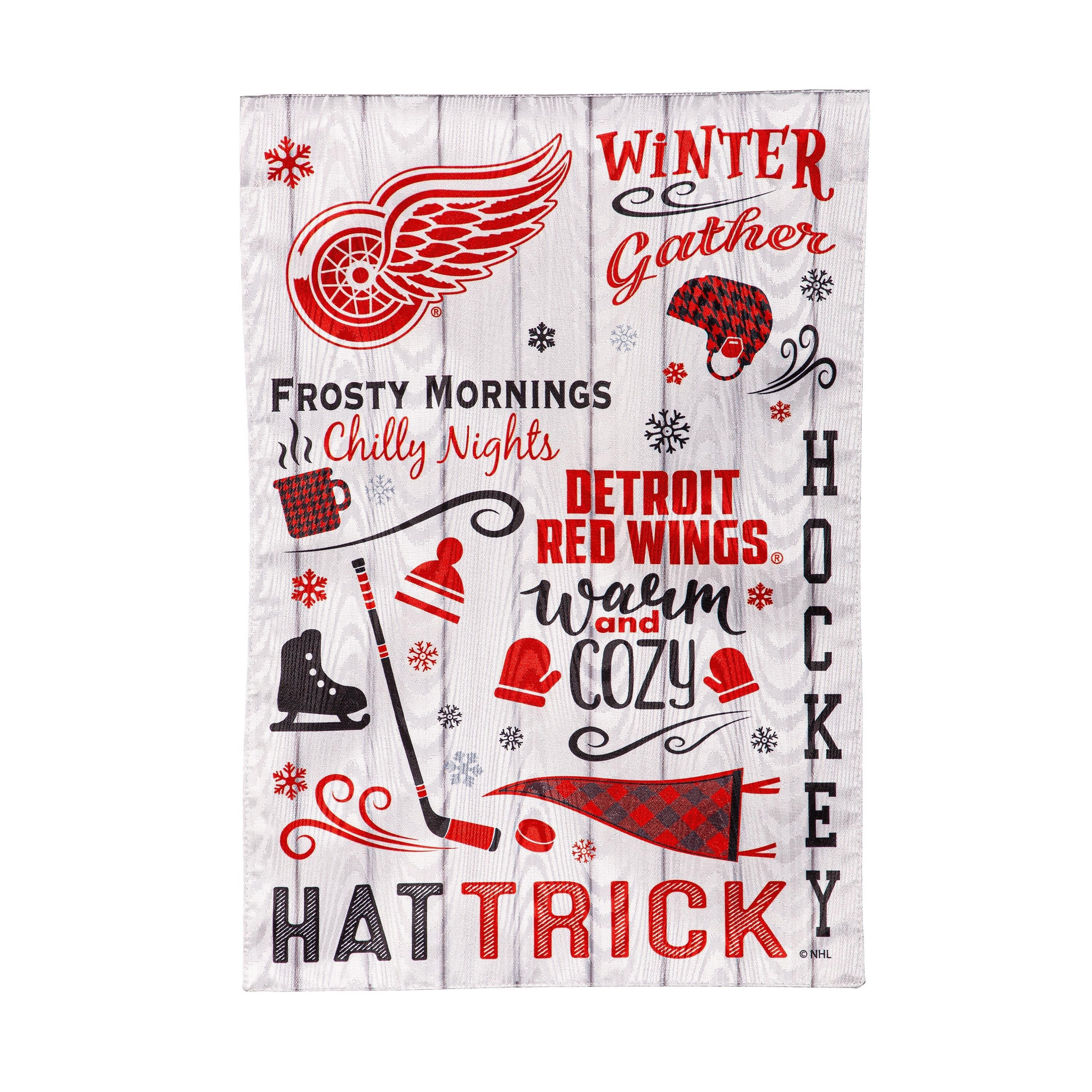 Detroit Red Wings, Moire Flag, GDN, Fall Seasonal - Sports Gifts, Sports Memorabilia, Sports Collectibles, Fan Shop