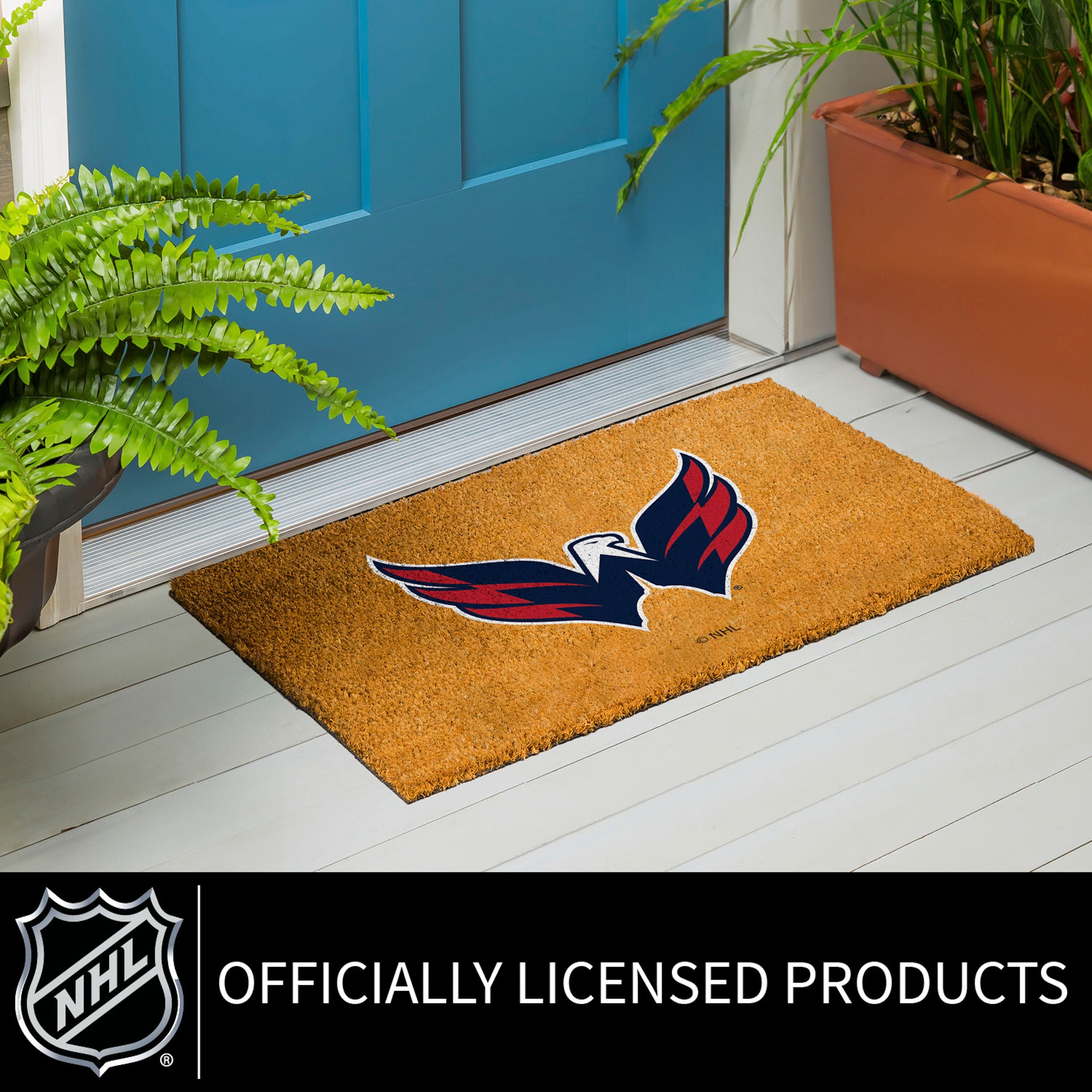 Coir Mat, 16"x28", Washington Capitals - Sports Gifts, Sports Memorabilia, Sports Collectibles, Fan Shop