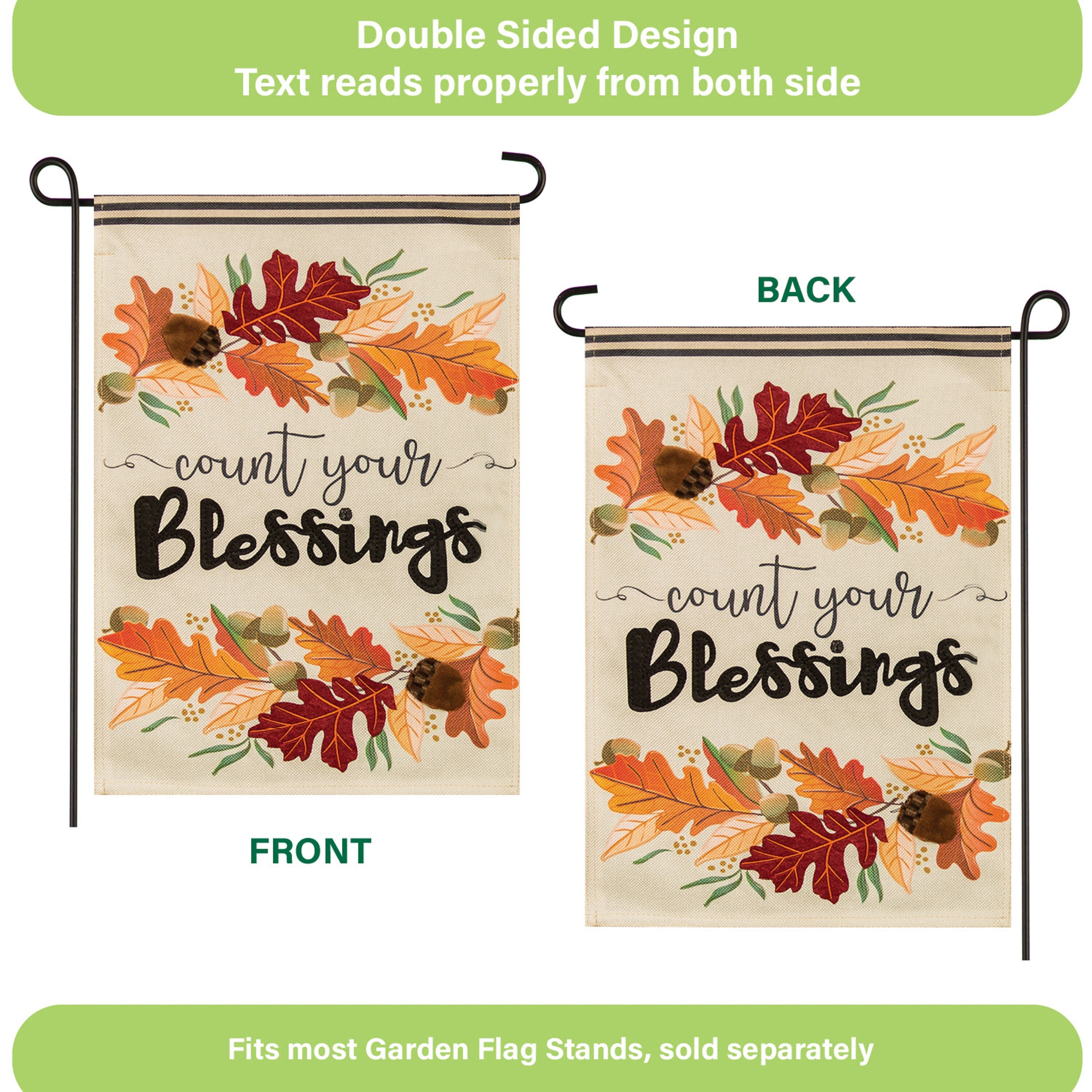 Count Your Blessings Garden Burlap Flag - Sports Gifts, Sports Memorabilia, Sports Collectibles, Fan Shop