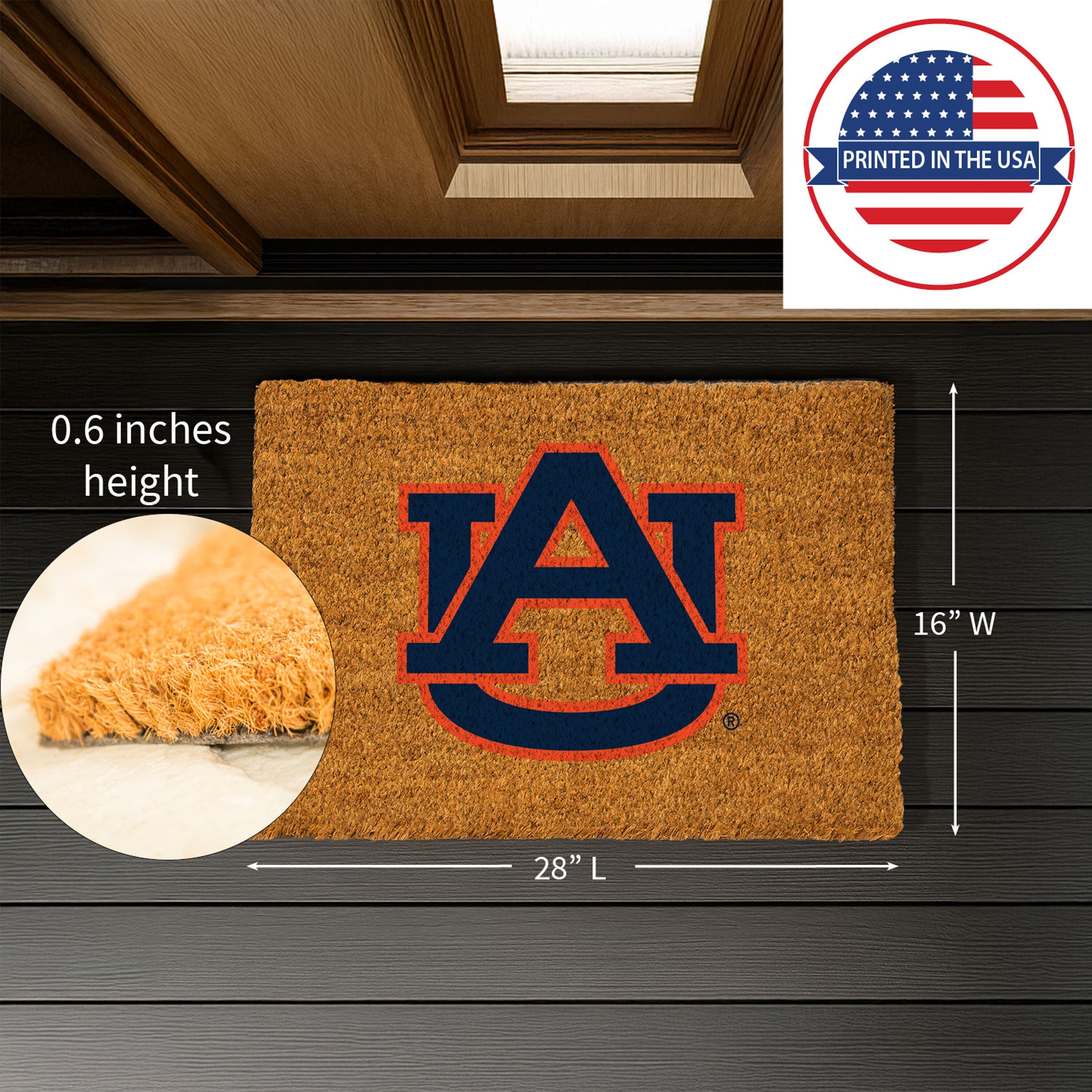 Coir Mat, 16"x28", Auburn University - Sports Gifts, Sports Memorabilia, Sports Collectibles, Fan Shop