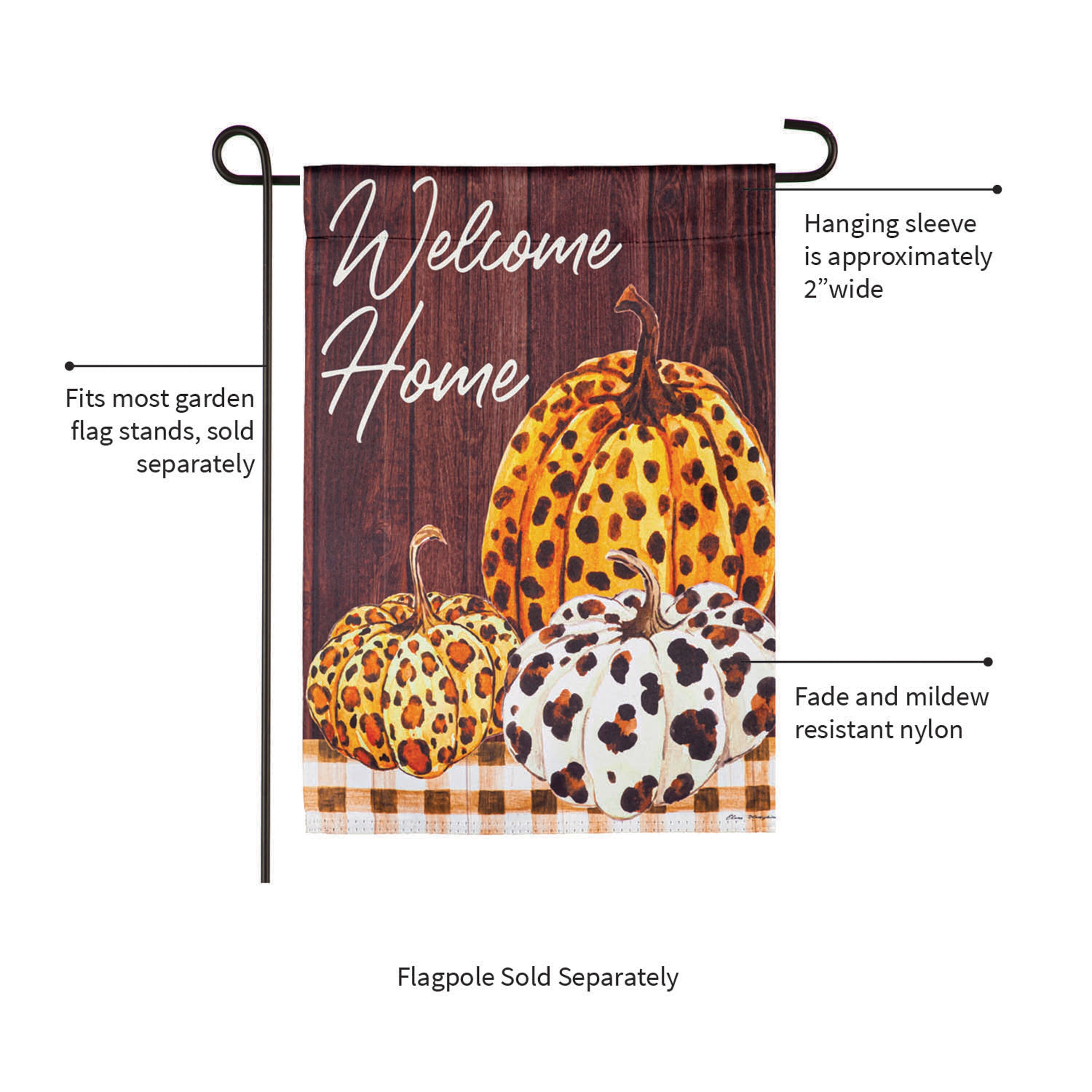 Boho Brown Pumpkins Garden Suede Flag - Sports Gifts, Sports Memorabilia, Sports Collectibles, Fan Shop