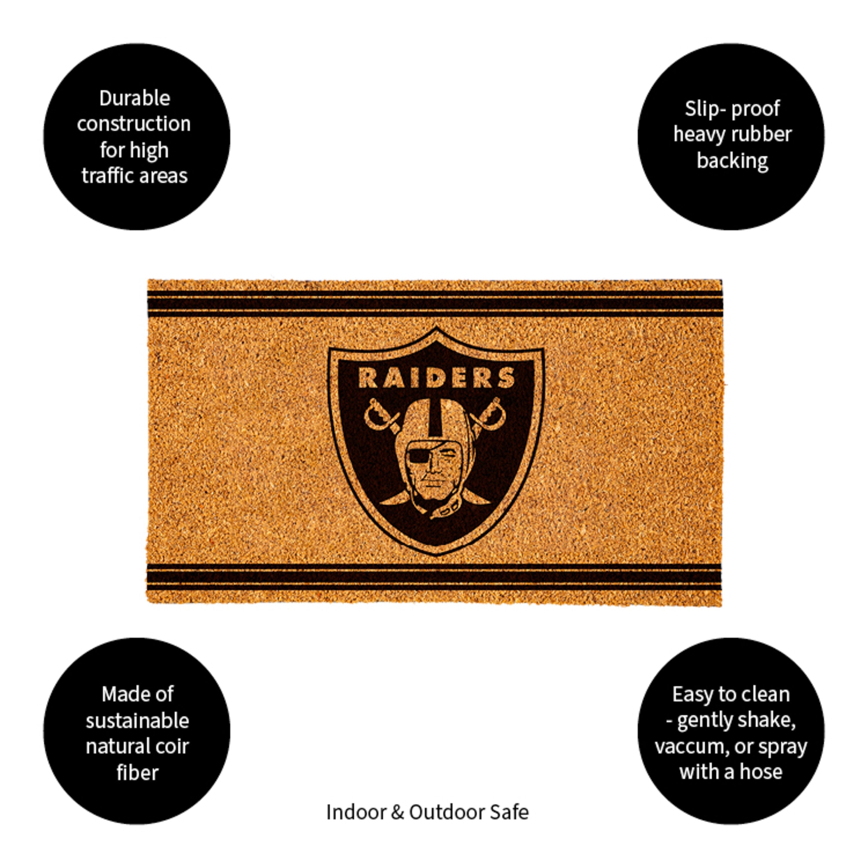 Las Vegas Raiders, Coir Mat 1C - Sports Gifts, Sports Memorabilia, Sports Collectibles, Fan Shop