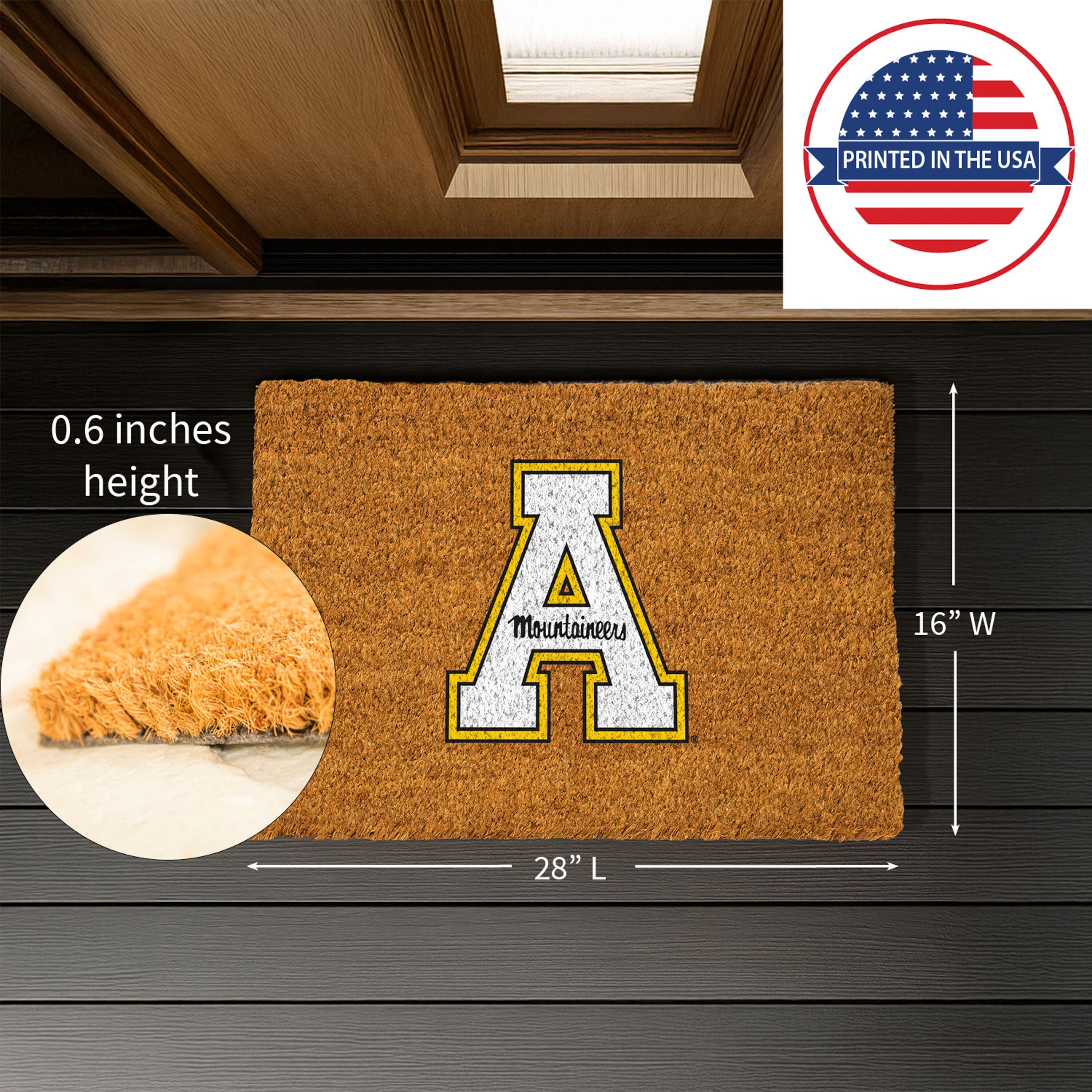 Coir Mat, 16"x28", Appalachian State University - Sports Gifts, Sports Memorabilia, Sports Collectibles, Fan Shop