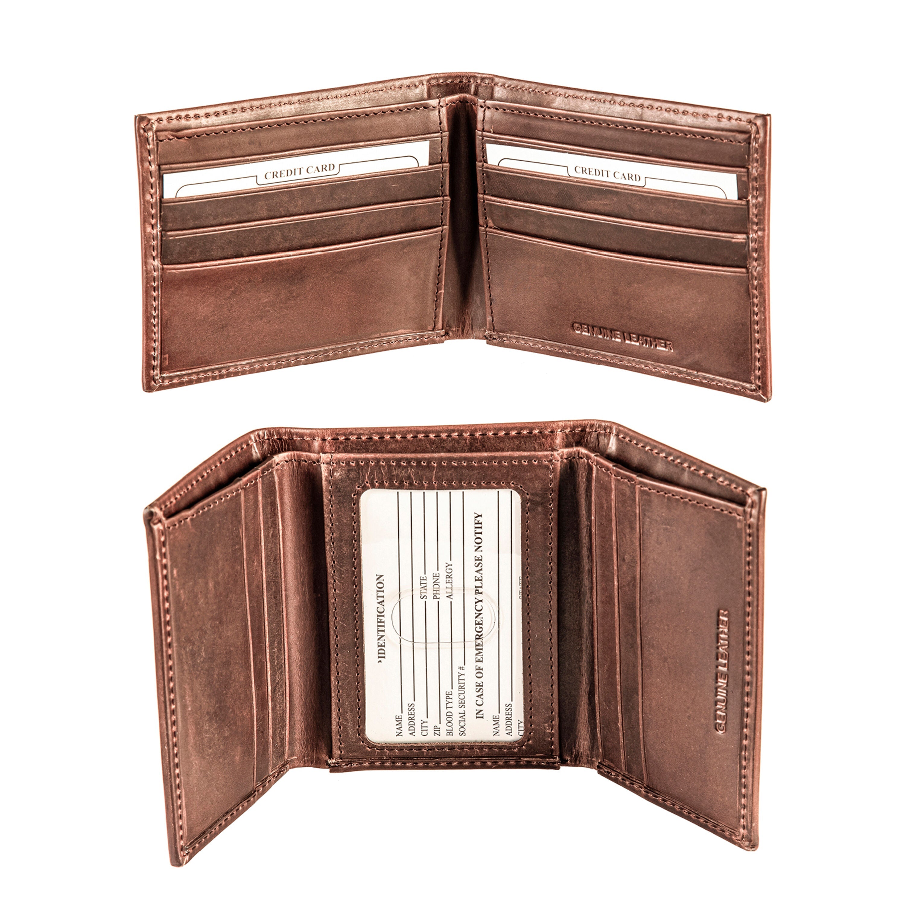 Michigan State, Tri-Fold Wallet, Brown, CH, 100% Genuine Leather - Sports Gifts, Sports Memorabilia, Sports Collectibles, Fan Shop