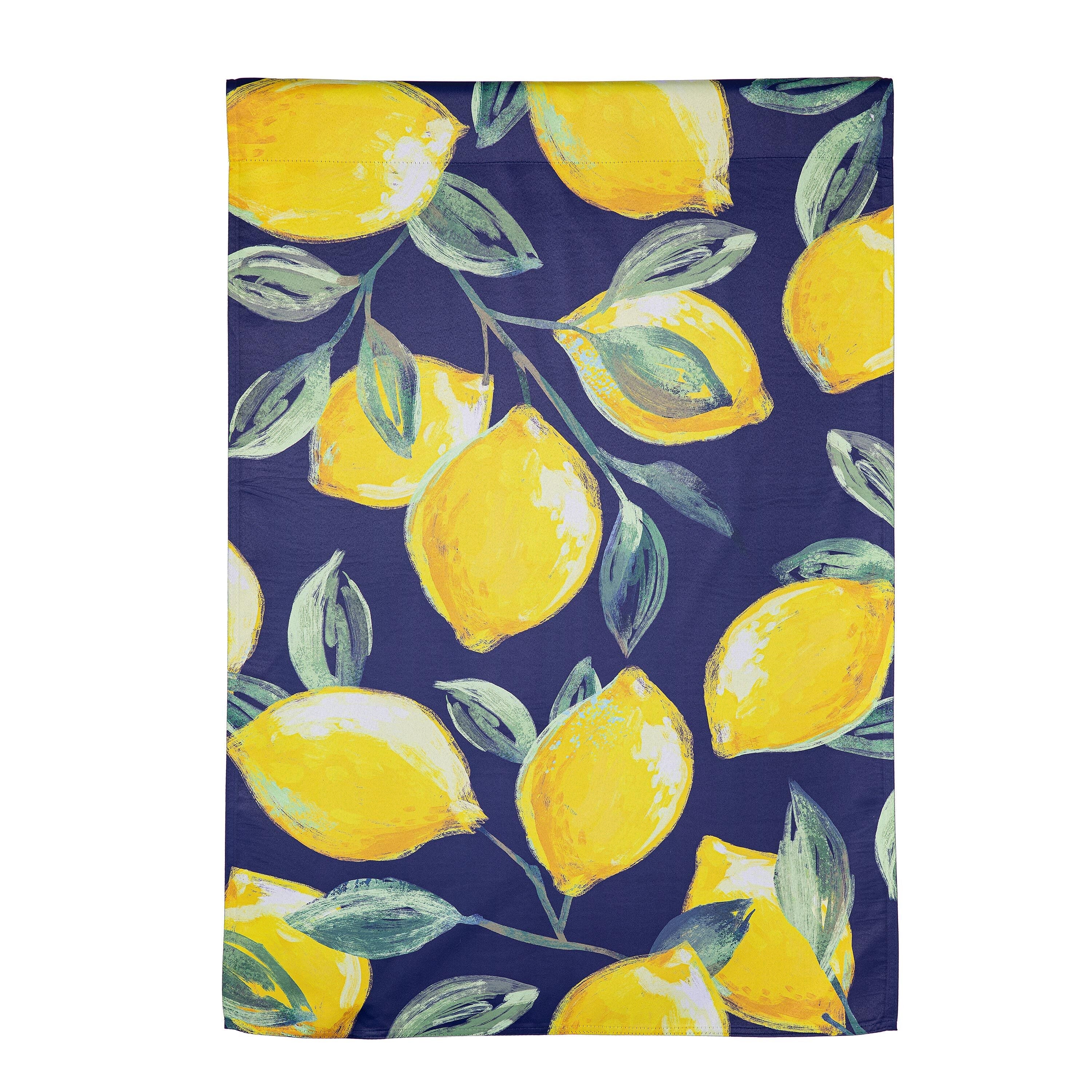 Coastal Citrus Lemons Suede House Flag - Sports Gifts, Sports Memorabilia, Sports Collectibles, Fan Shop