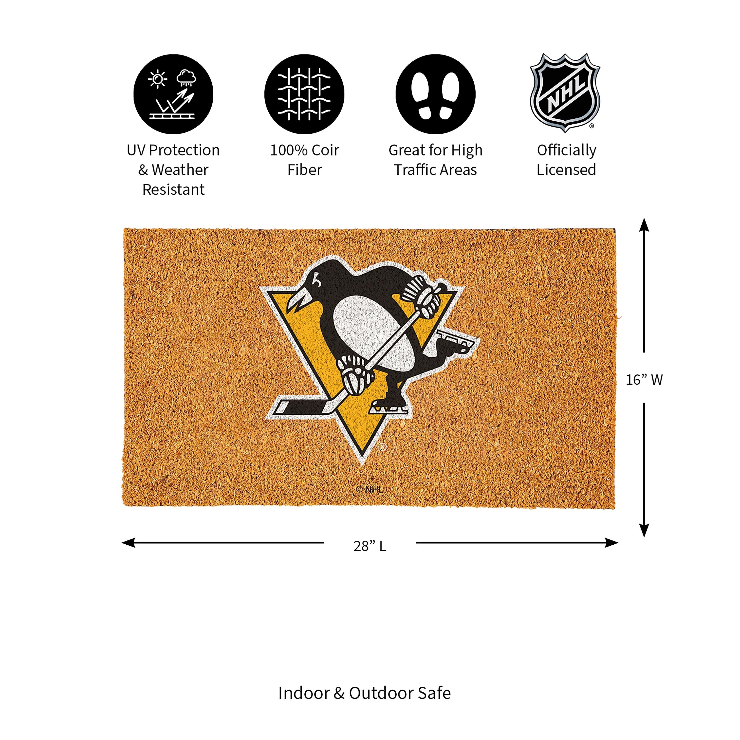 Coir Mat, 16"x28", Pittsburgh Penguins - Sports Gifts, Sports Memorabilia, Sports Collectibles, Fan Shop