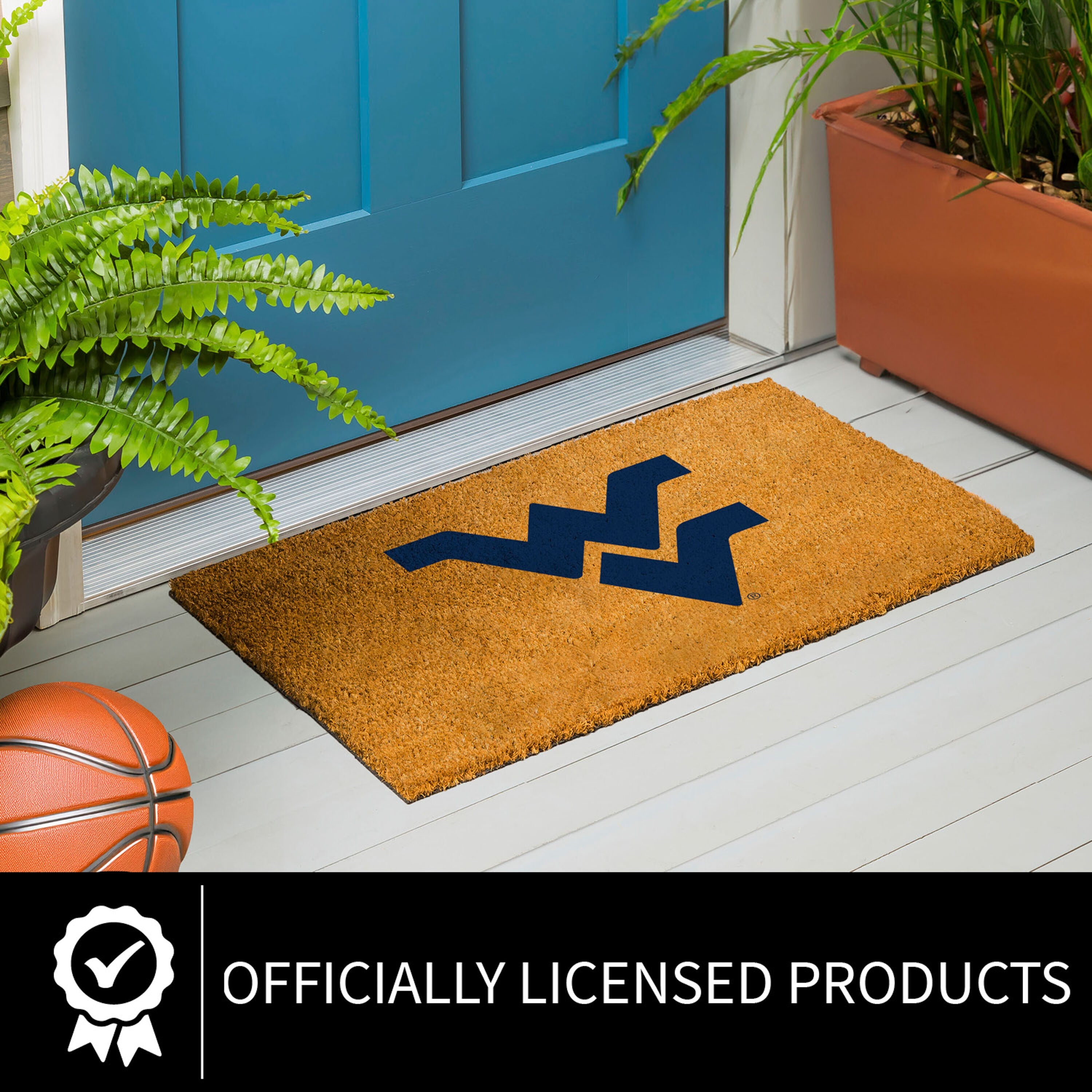 Coir Mat, 16"x28", West Virginia University - Sports Gifts, Sports Memorabilia, Sports Collectibles, Fan Shop